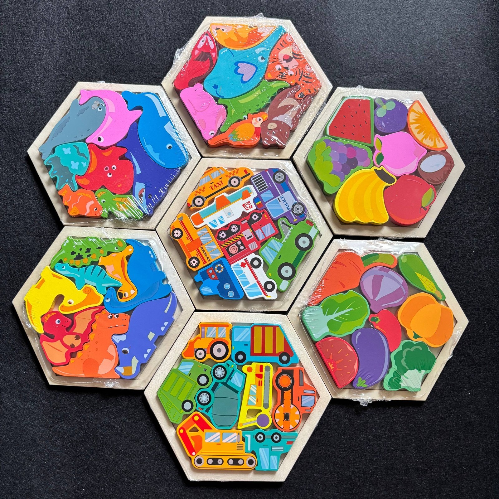7 In 1 Kids Montessori Educational Wooden Toys Children Busy Board