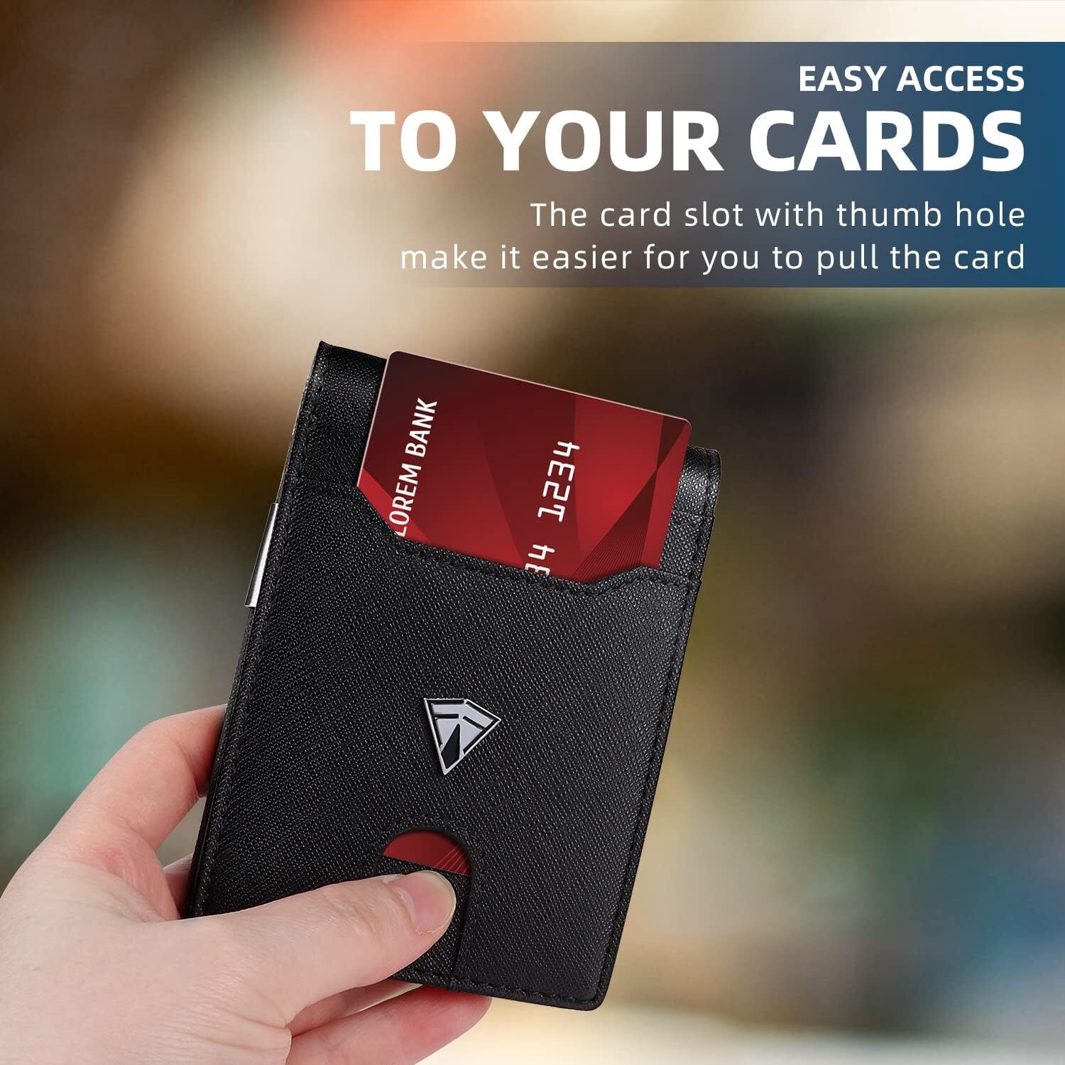 Slim Minimalist Front Pocket RFID Blocking Leather Wallets for Men and Women |
