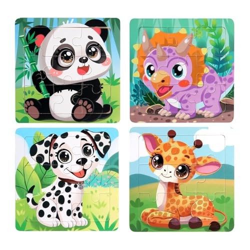 Wooden Puzzles for Toddlers 2-4, 9 Pieces Jigsaw Puzzles 8-piece Animal Puzzle