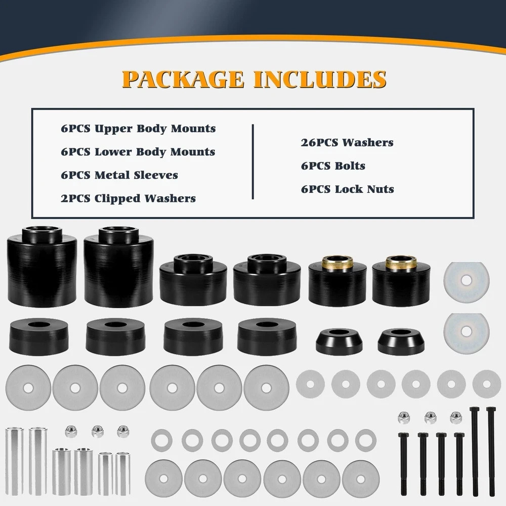 Body Cab Mount Bushings Kit Compatible With Ford F150 F250 F350 2WD 4WD 1980-…