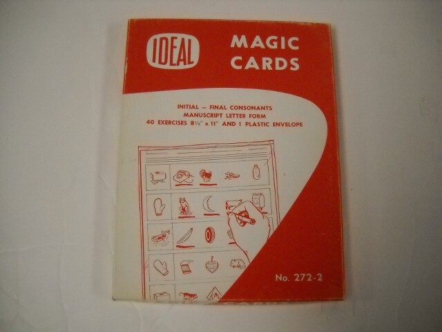 Vintage Ideal Magic Cards Initial & Final Consonants 20 Laminated 2-Sided Cards