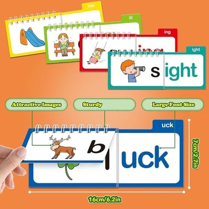 30pcs Letter Sounds Flash Cards Flip Books To Boost Preschoolers Reading Skills