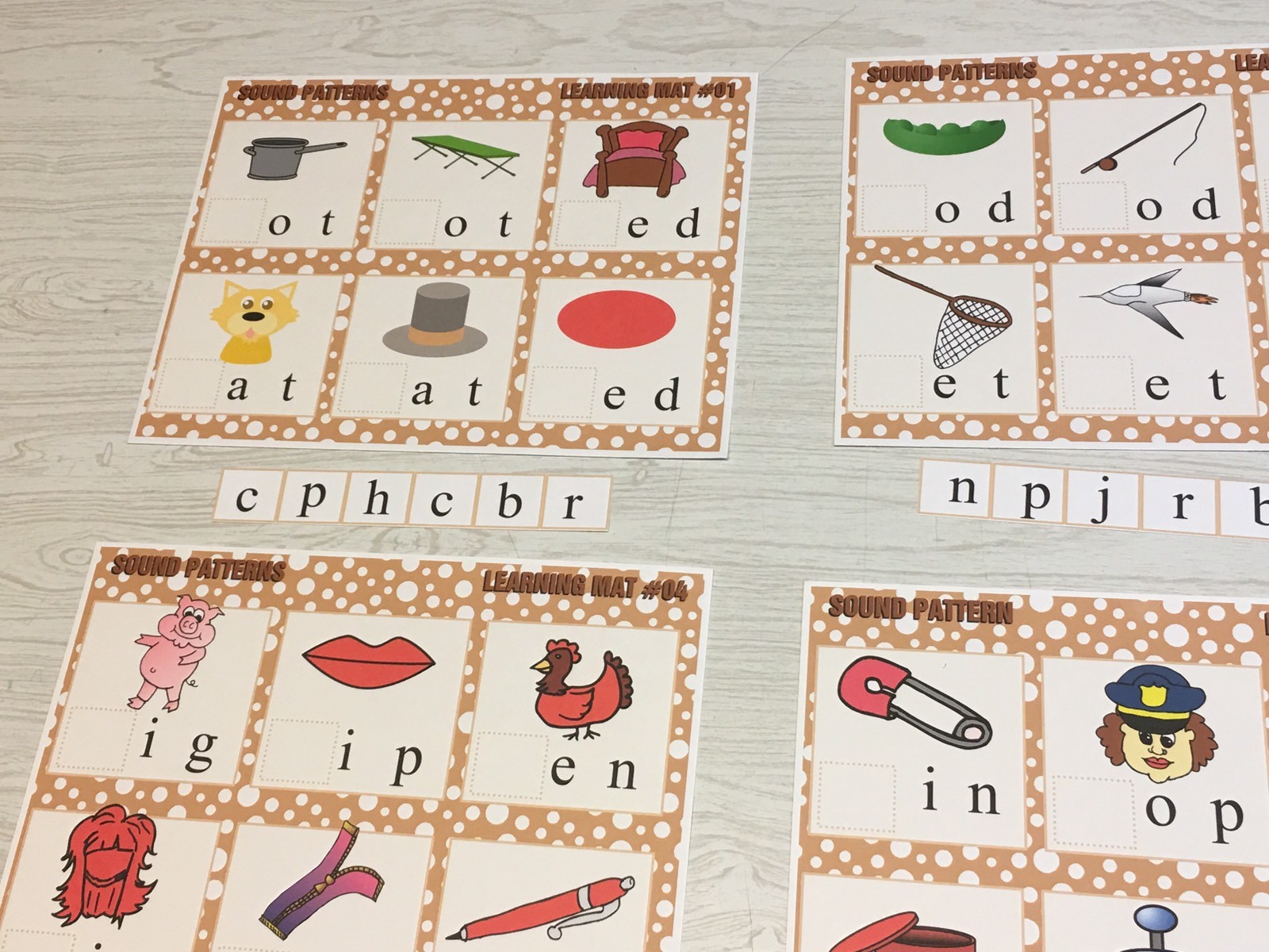 Sound Patterns – Set of 6 Learning Mats and 36 Cards – Laminated Activity