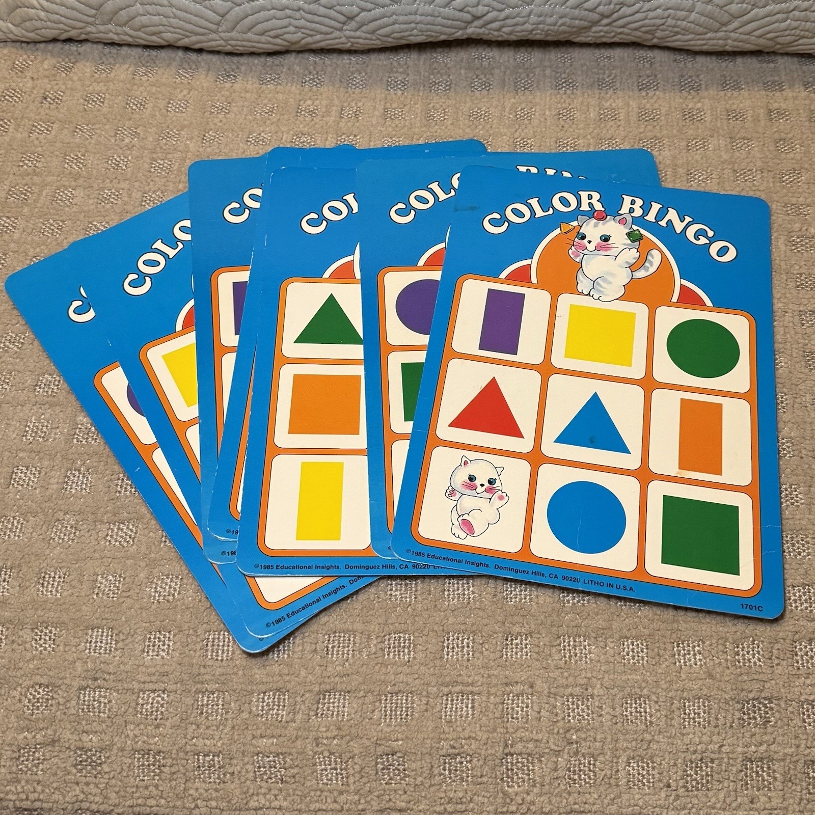 VTG 1985 Kitty Kat Color & Shape Bingo Game Fair Condition Replacement Pieces