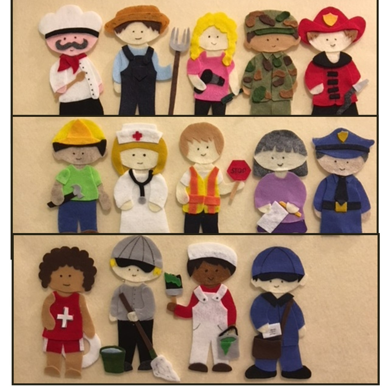 14 Community Helpers Felt Story Set for Felt or Flannel Board Play