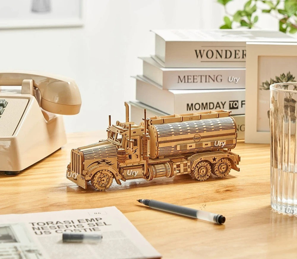 3D Wooden Tanker truck Puzzles Money Box