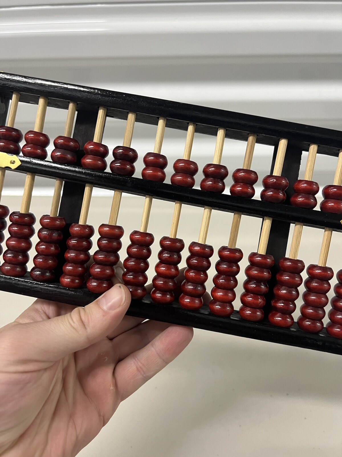 Abacus Chinese Wooden Math 13 Rods Dark Wood Counting Xingyuan Free Shipping
