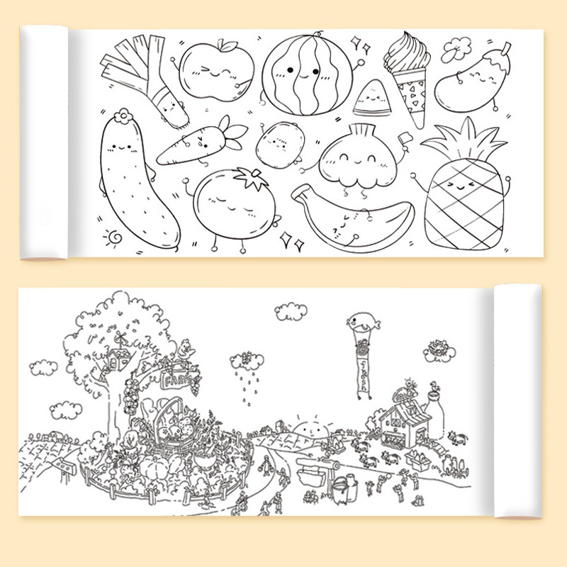 3-Meter Graffiti Scroll Children’s Drawing Roll DIY Kid Painting Educational Toy
