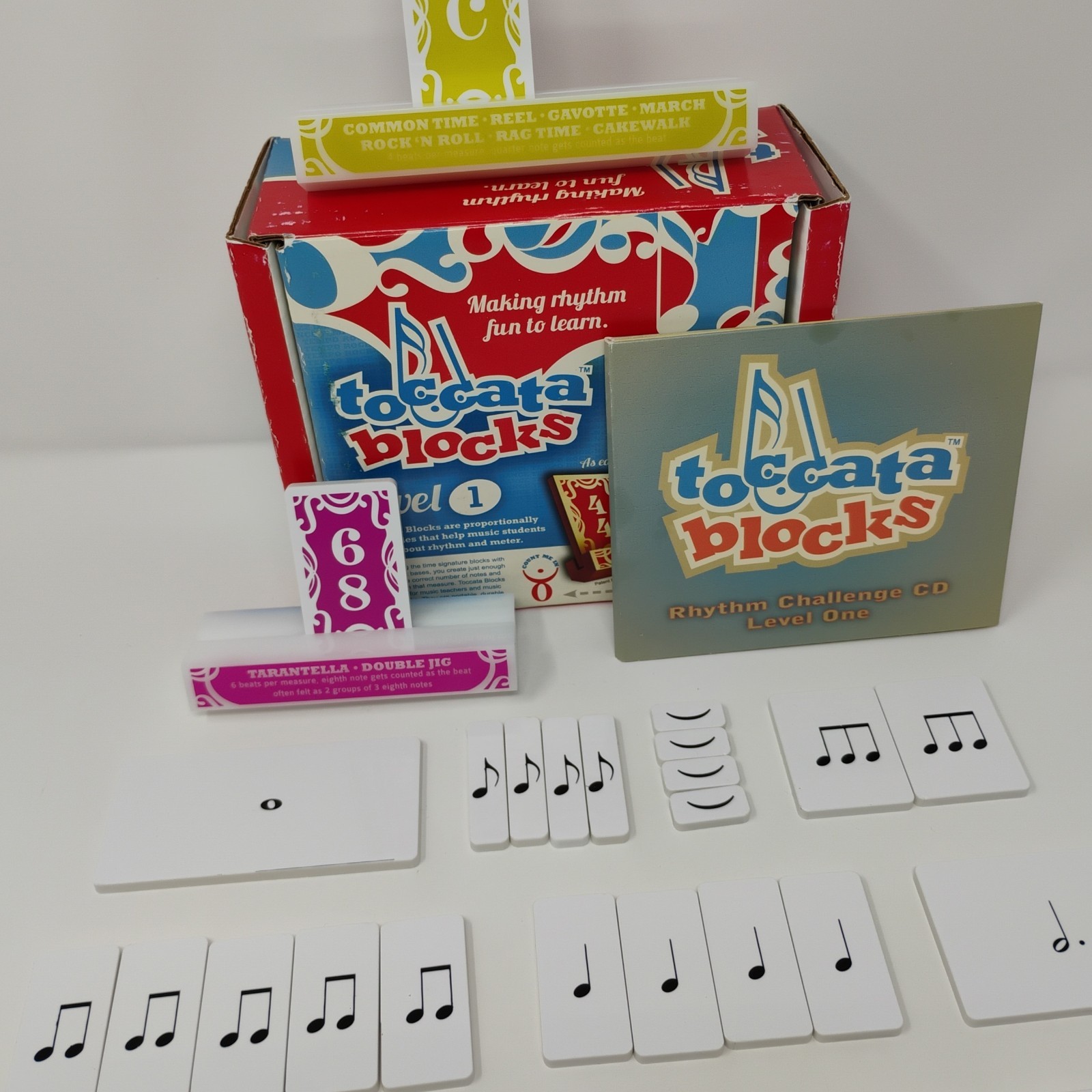 Toccata Blocks Rhythm Music Meter Learning Tiles Level One with CD – See Notes