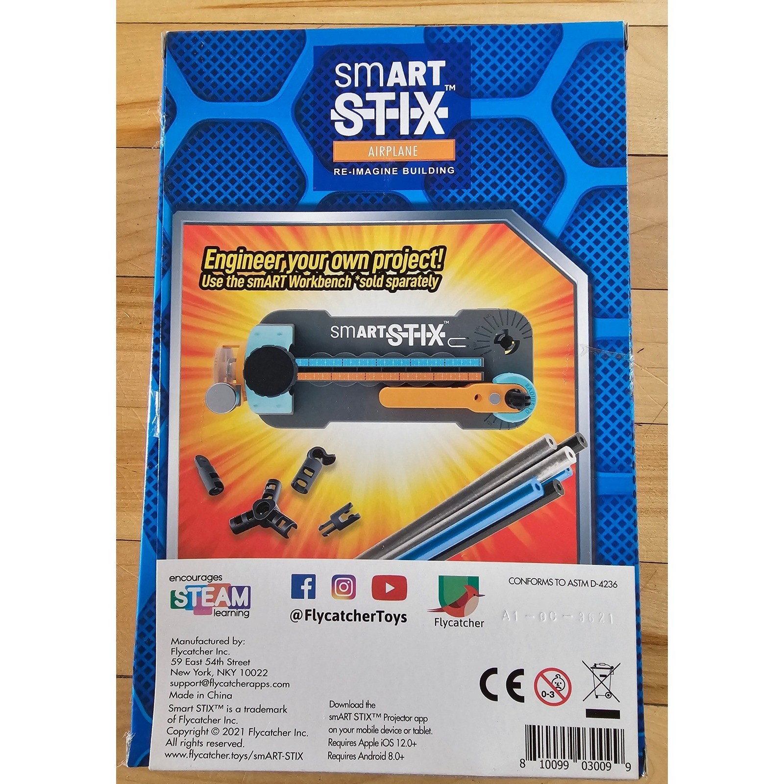 Flycatcher smART STIX Airplane STEAM Building Kit Aluminum Rods Connectors 8+