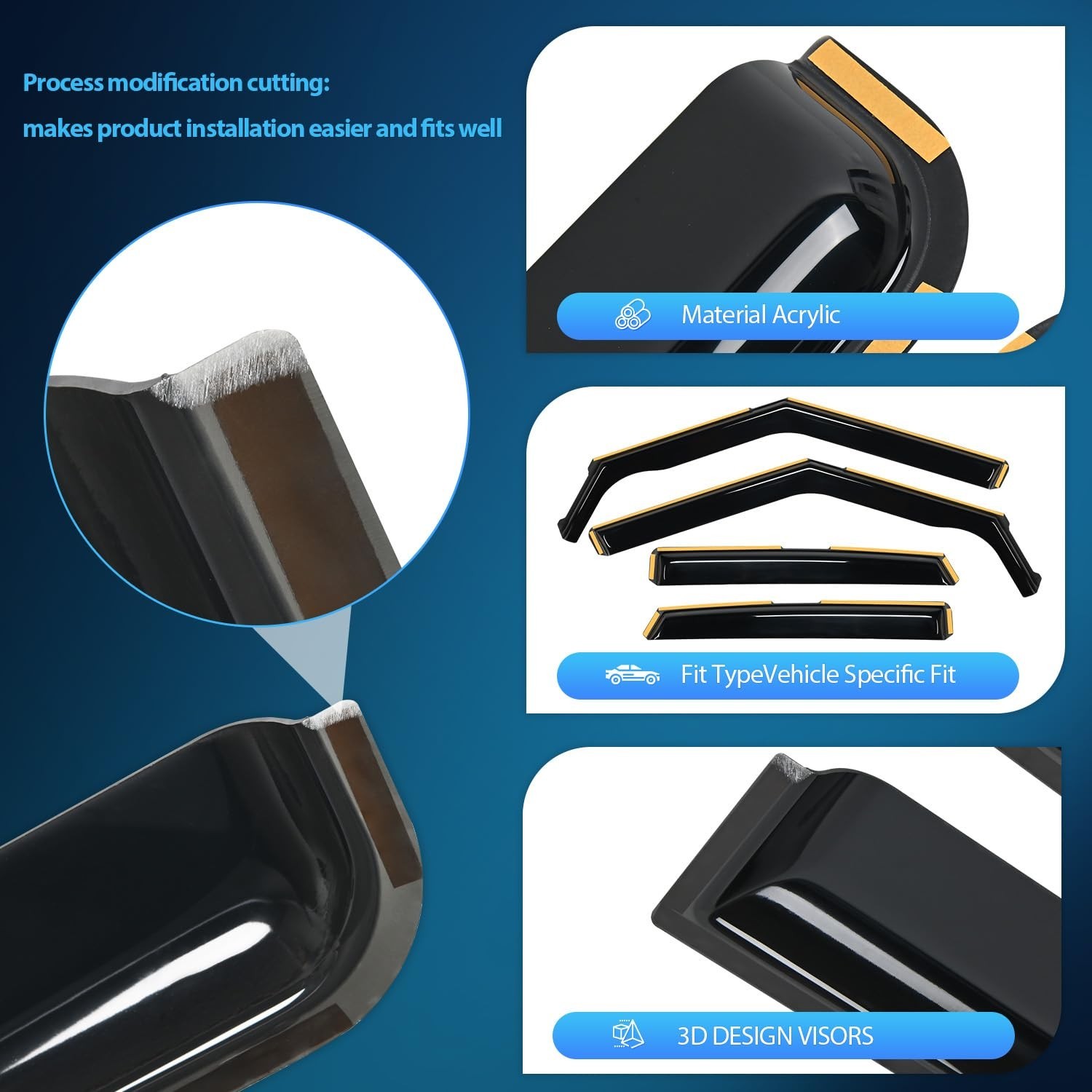 Nilight Durable in Channel Rain Guards for Chevrolet/Chevy Trailblazer 2021-2…