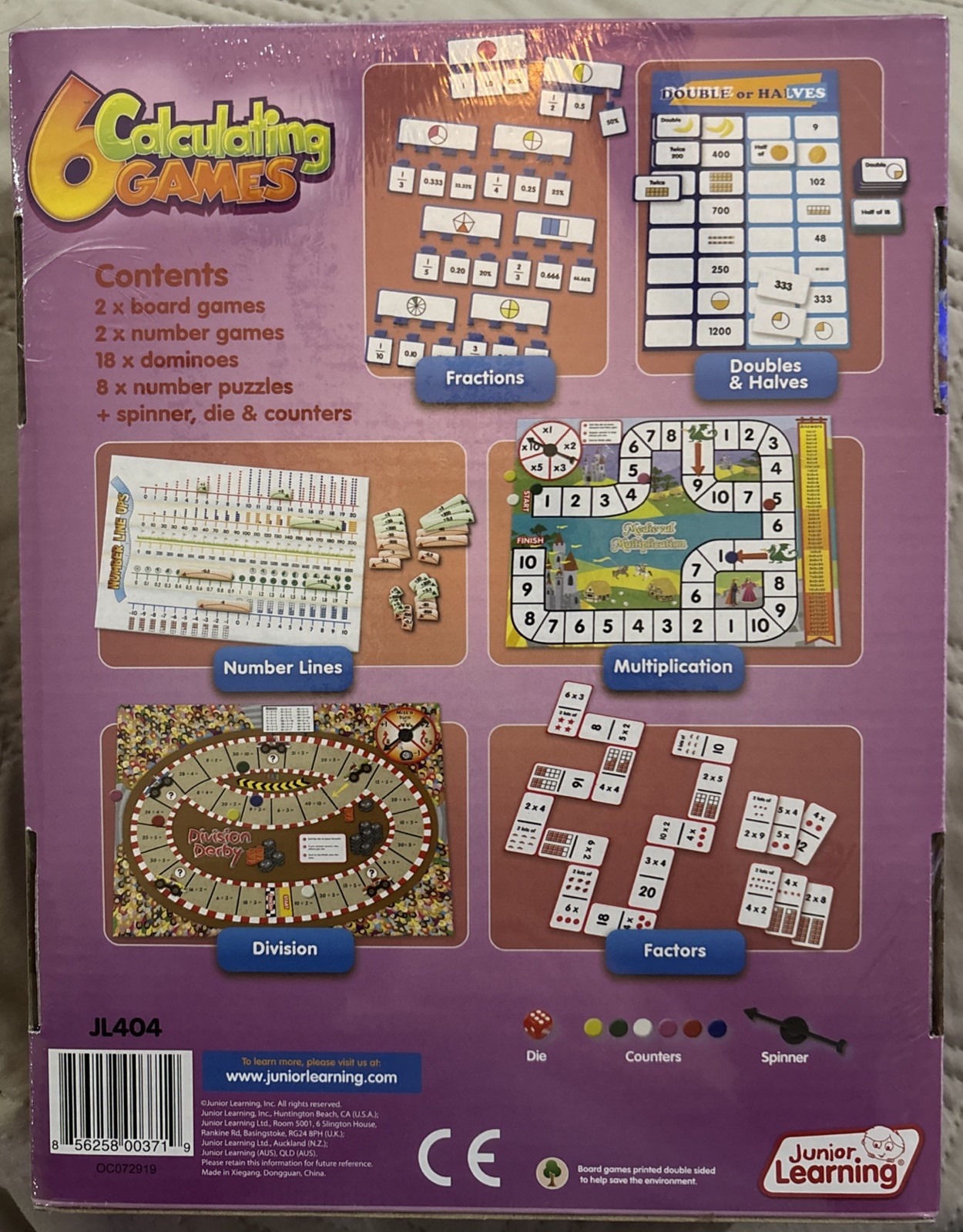 Junior Learning – Calculating Games – Set of 6 Different Games
