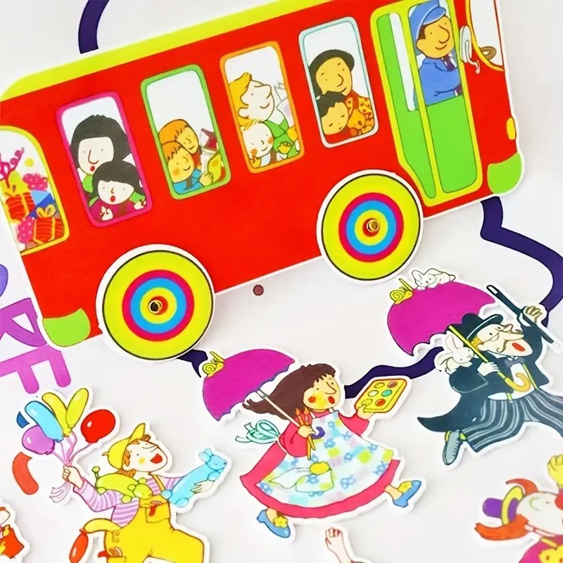 Wheels on the Bus Felt Story Set, 14 Pcs Flannel Board Storytelling Kit for Kids