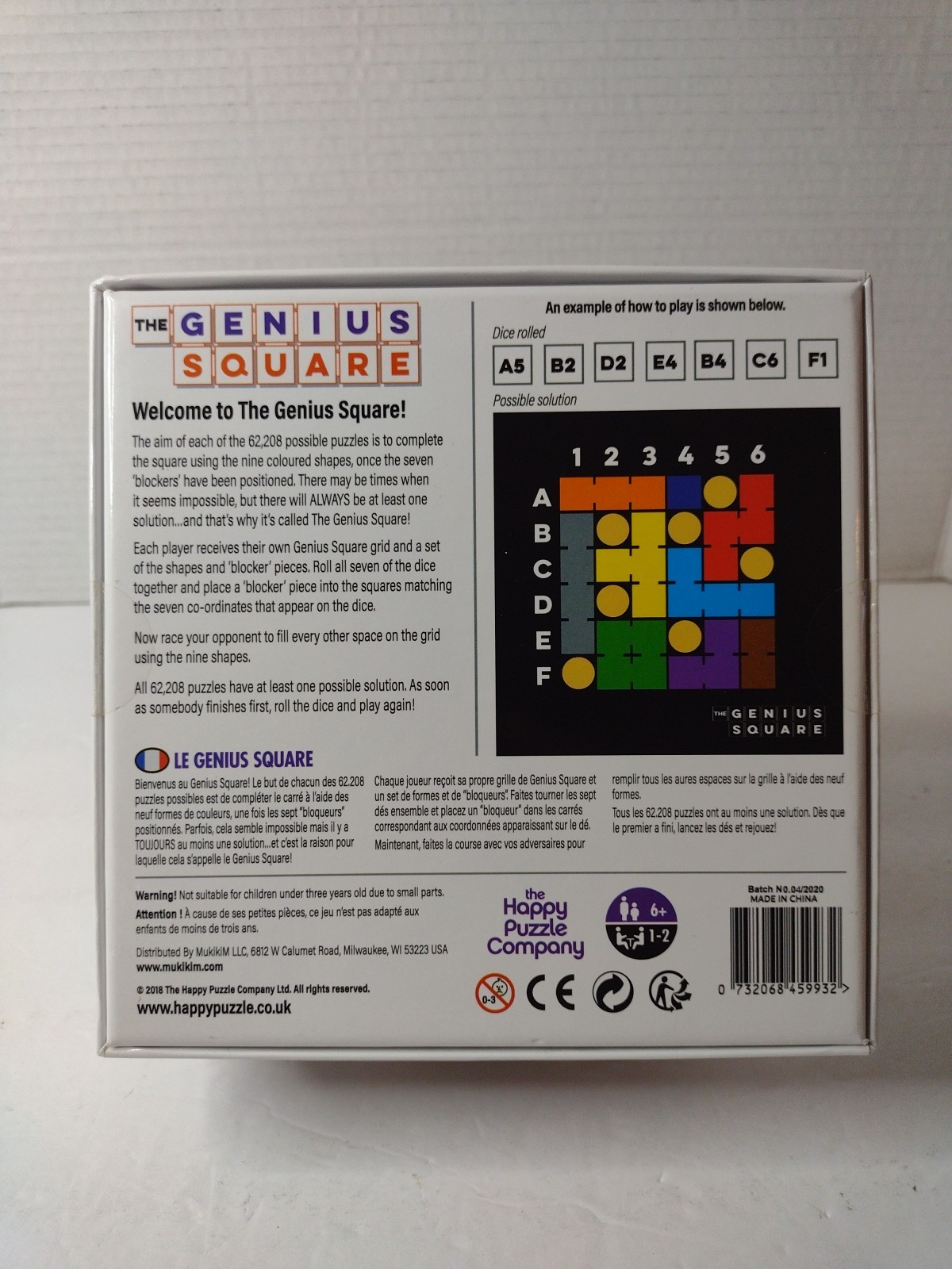 The Genius Square The Happy Puzzle Company 2018 STEM Brain Teaser New