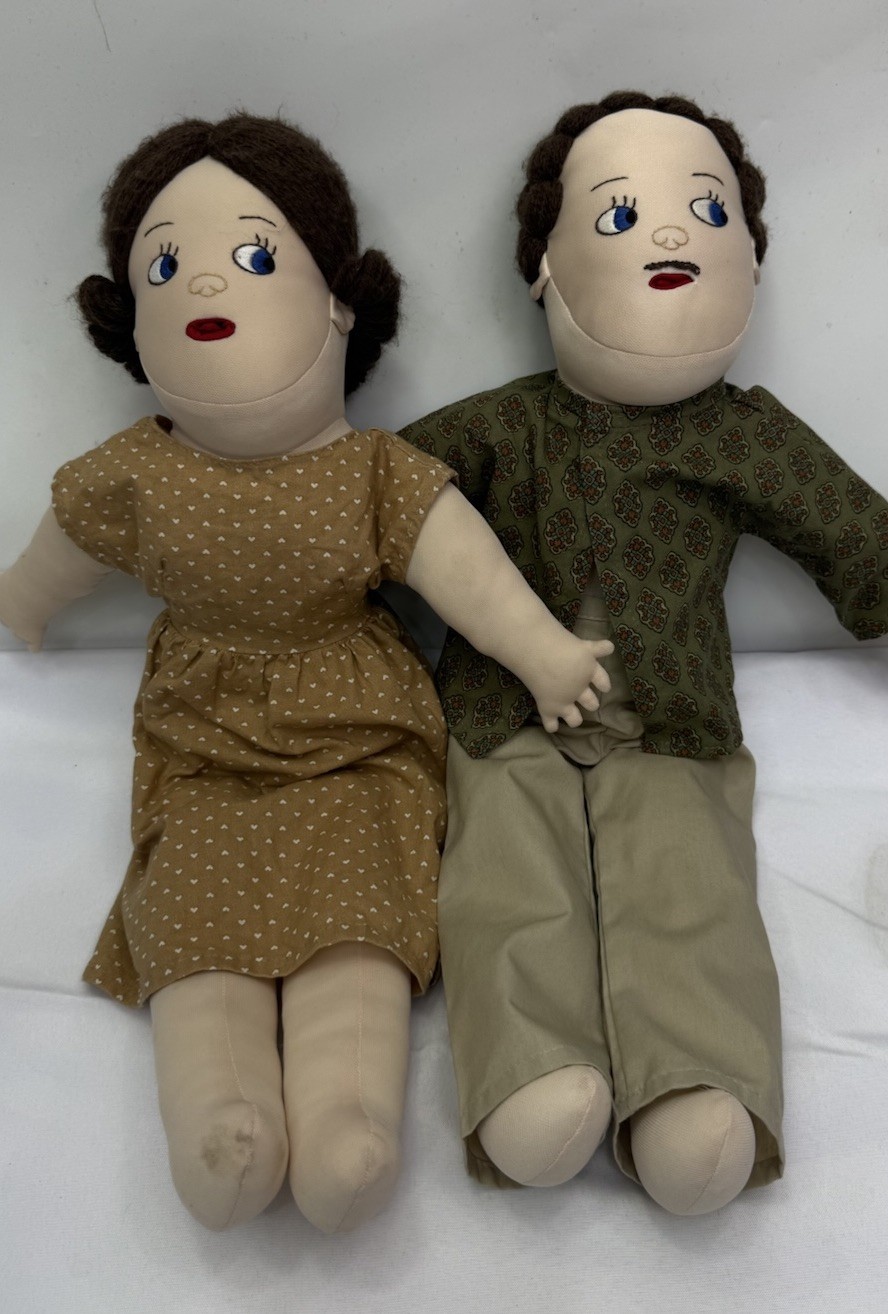 Vintage Teach A Bodies Man And Woman Anatomically Correct Plush Dolls W/clothes