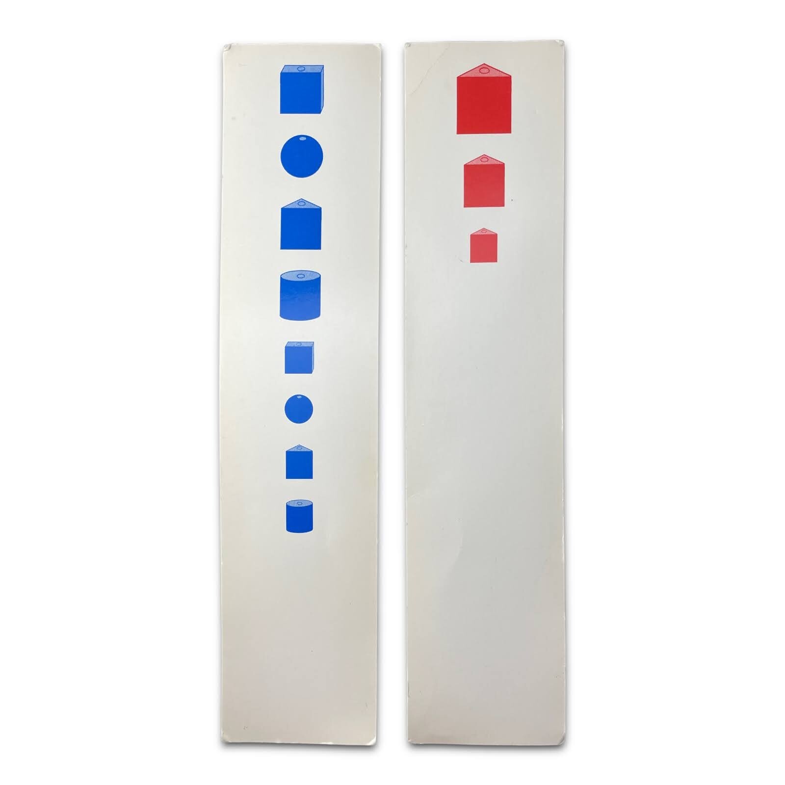 Vintage 1973 Developmental Learning Materials 290-10 bookmarks shapes Red Blue