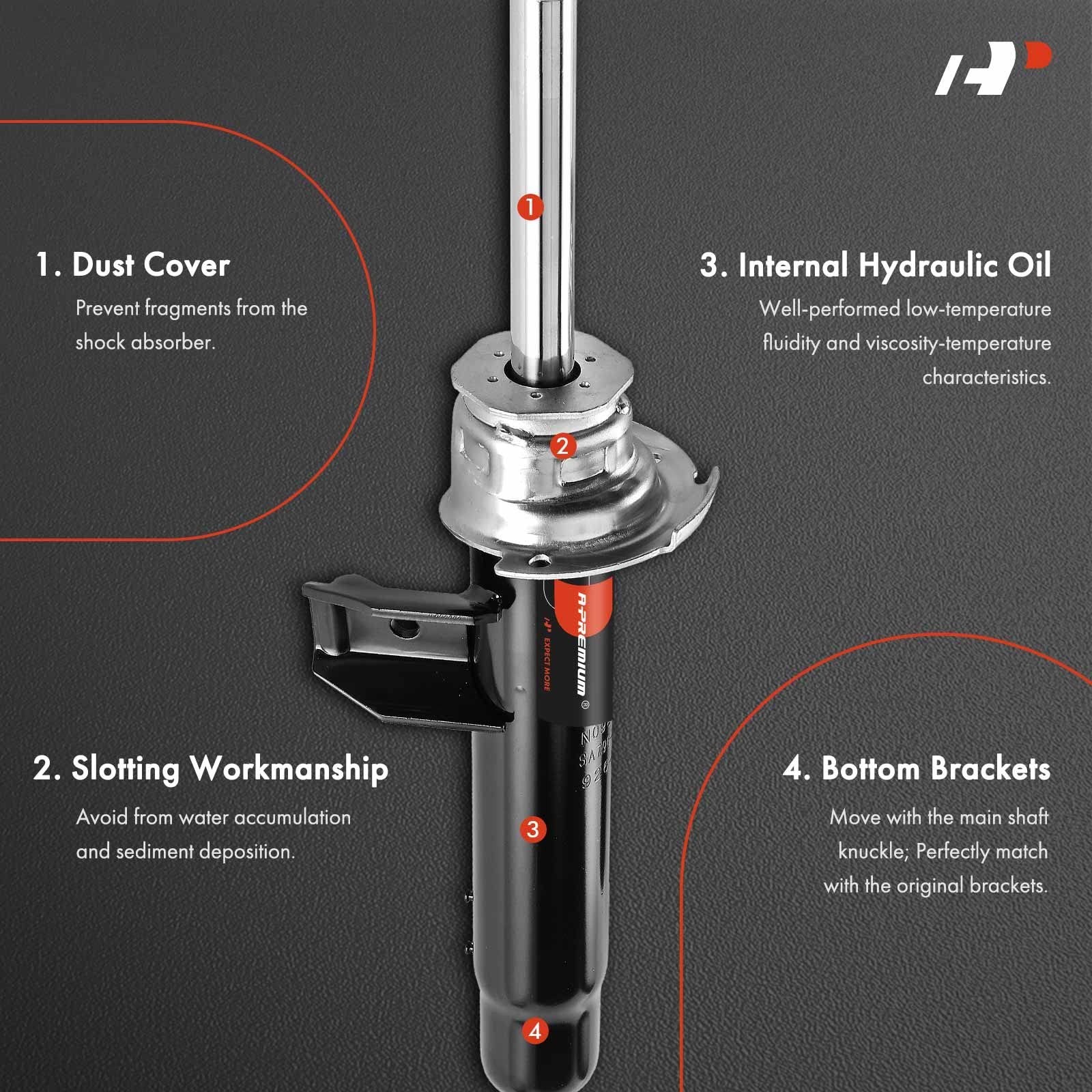 A-Premium Front Shock Strut Compatible with BMW 325xi 2006, 328i xDrive 2009-…