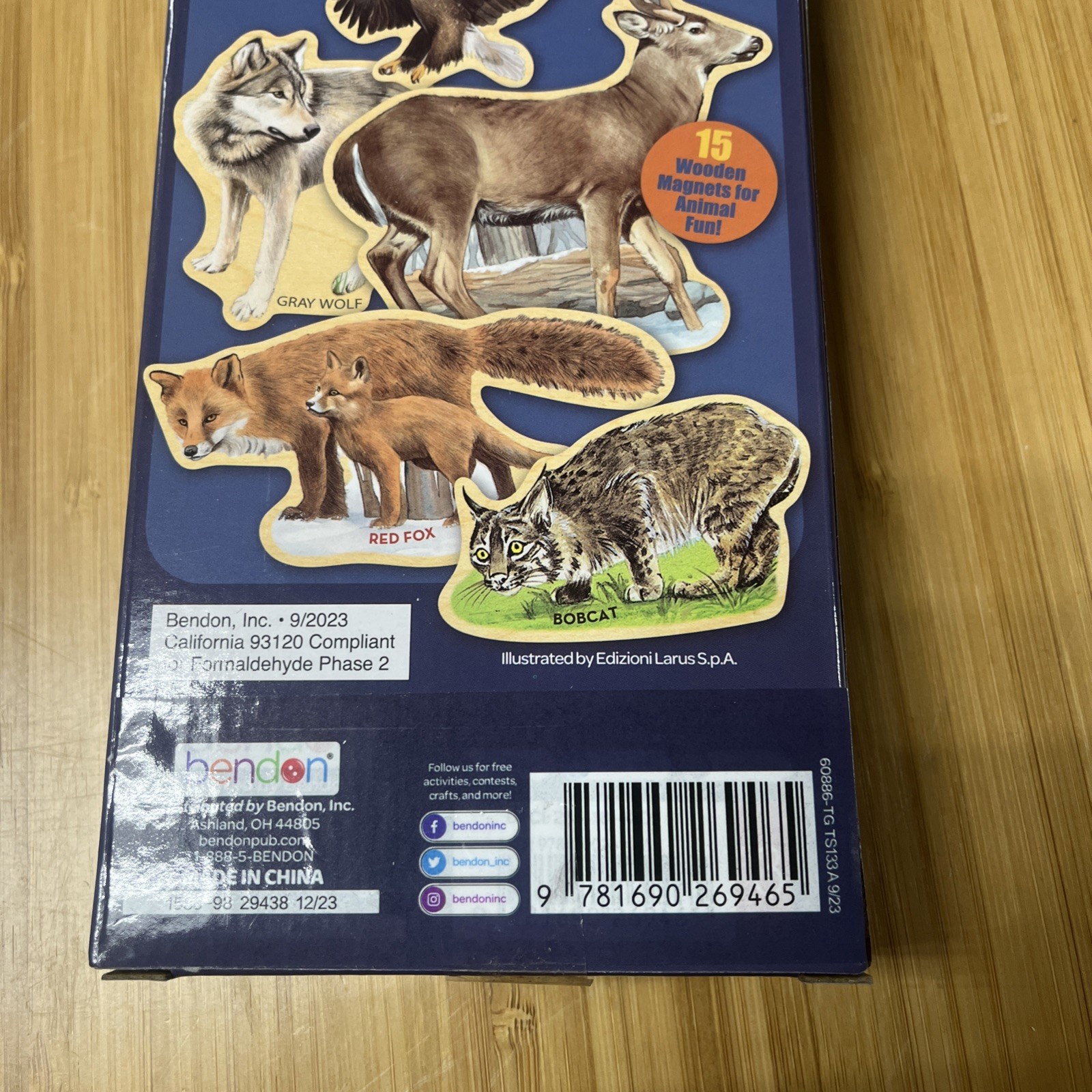 BRAND NEW-Bendon Magna Fun WOODEN Magnetic ANIMALS of North America 15 pack