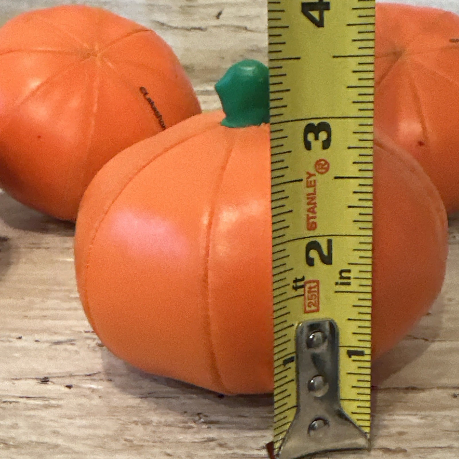 Lakeshore Learning Vintage Vinyl Puffy Stuffed Orange Pumpkins Lot Of 6
