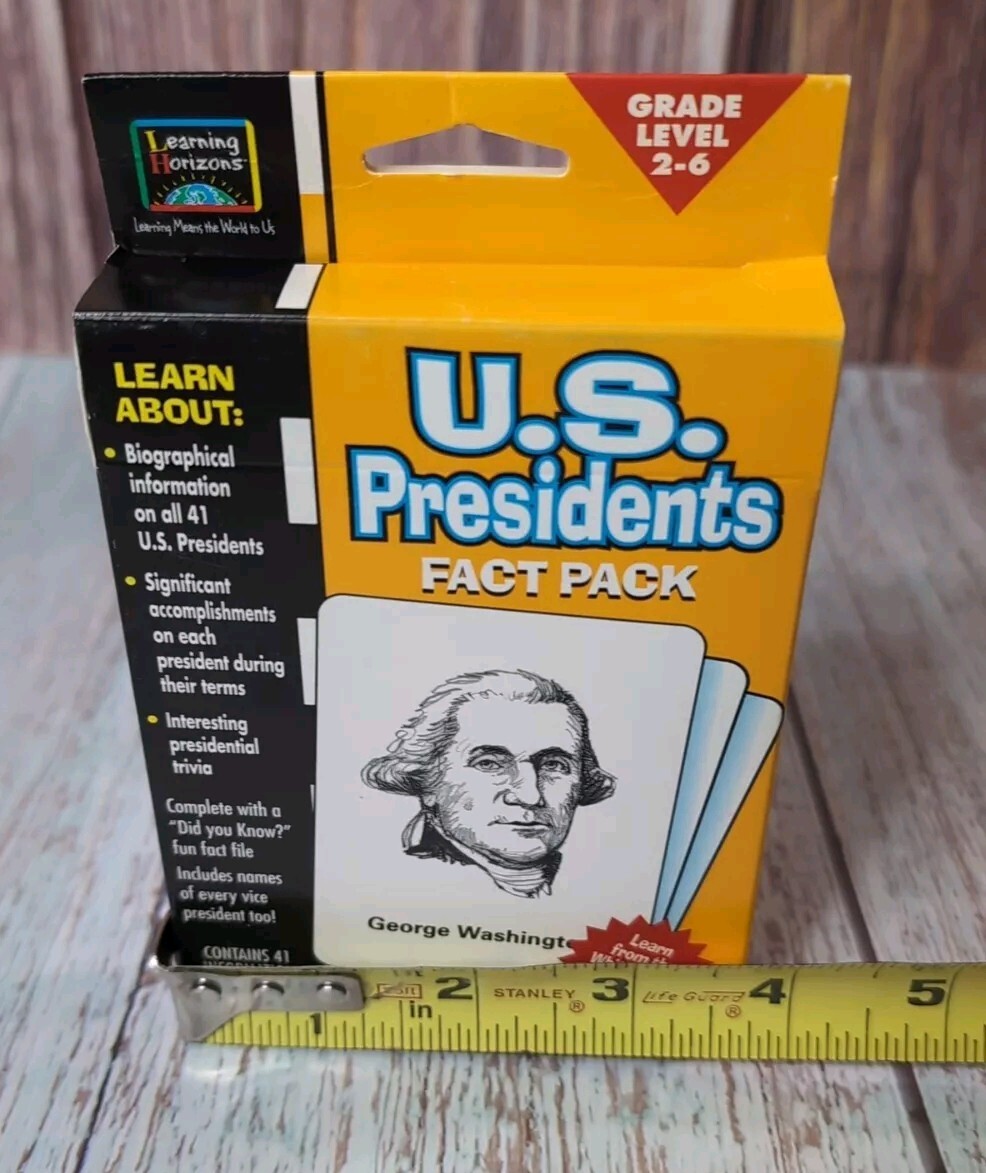 US Presidents Fact Pack Flash Cards Educational Information 41 Cards to Bush Sr.