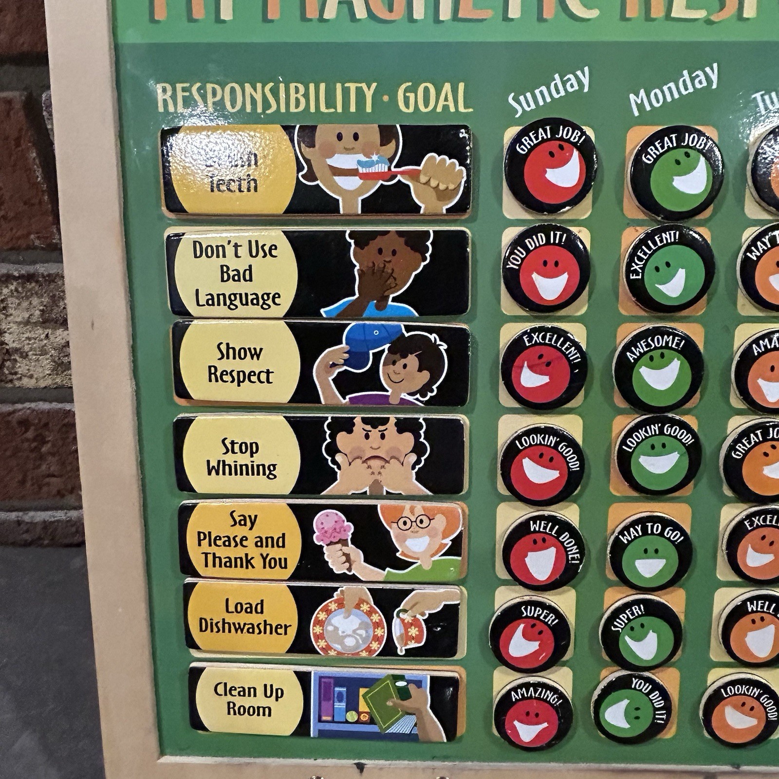 Melissa & Doug Deluxe Wooden Magnetic Responsibility Chart Chores Behavior – H