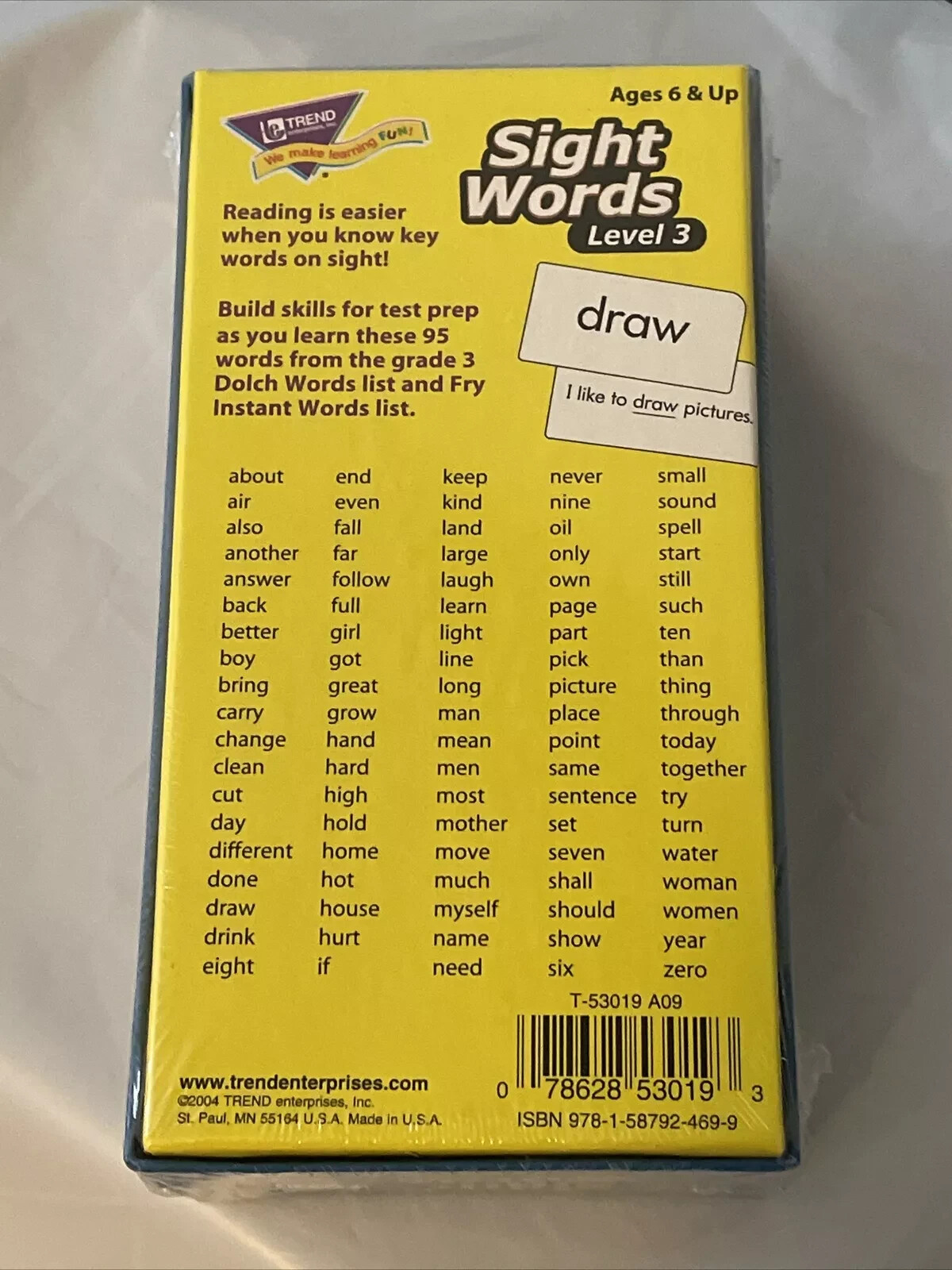 Trend Sight Words Flash Cards Level 3 Learn to Read and Write Kids Learning