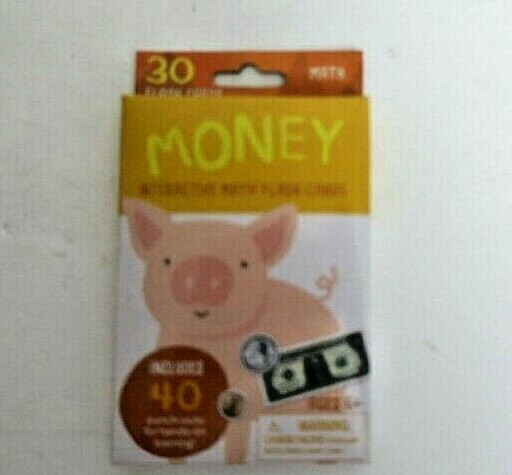 Flash Cards set of 4 Telling Time Money Subtraction & Addition Age 5+ w/ Sticker