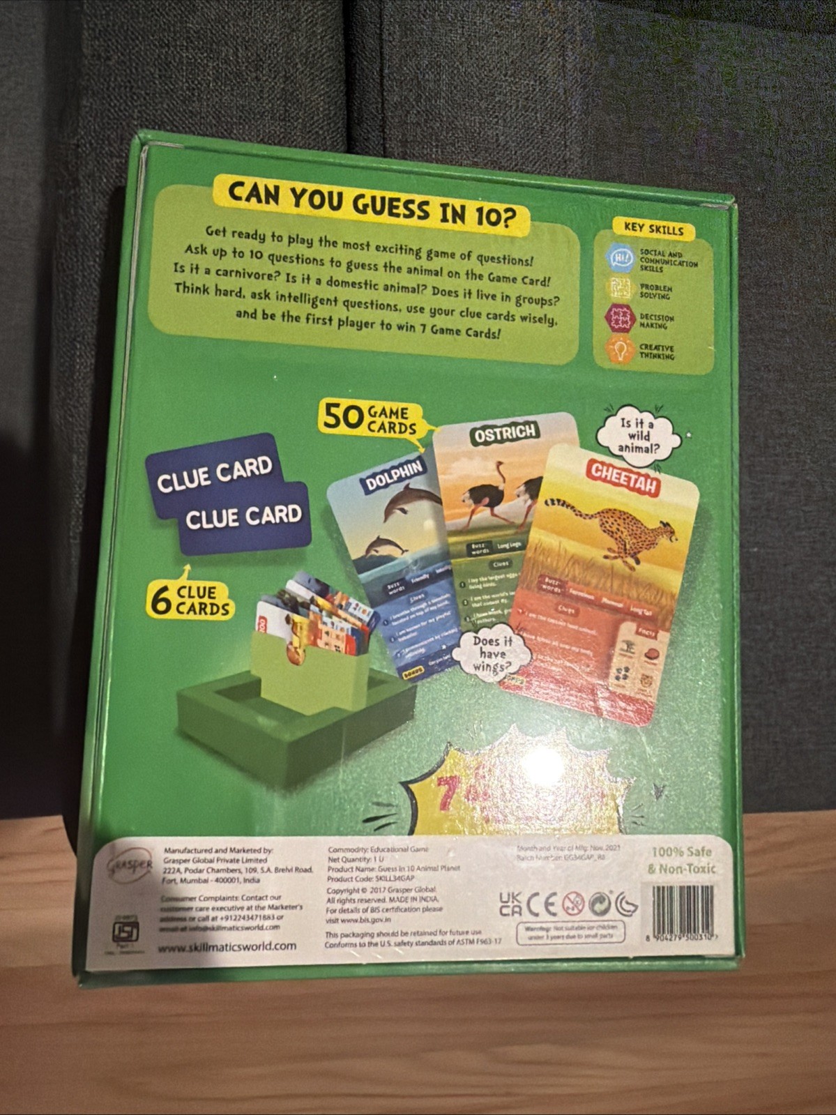(NIB Sealed) Skillmatics Guess in 10 Animal Planet Card Game