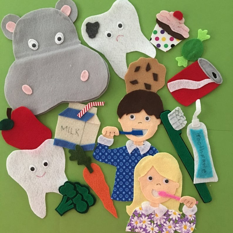 Dental Health Week Felt Story Set for Felt or Flannel Board Play