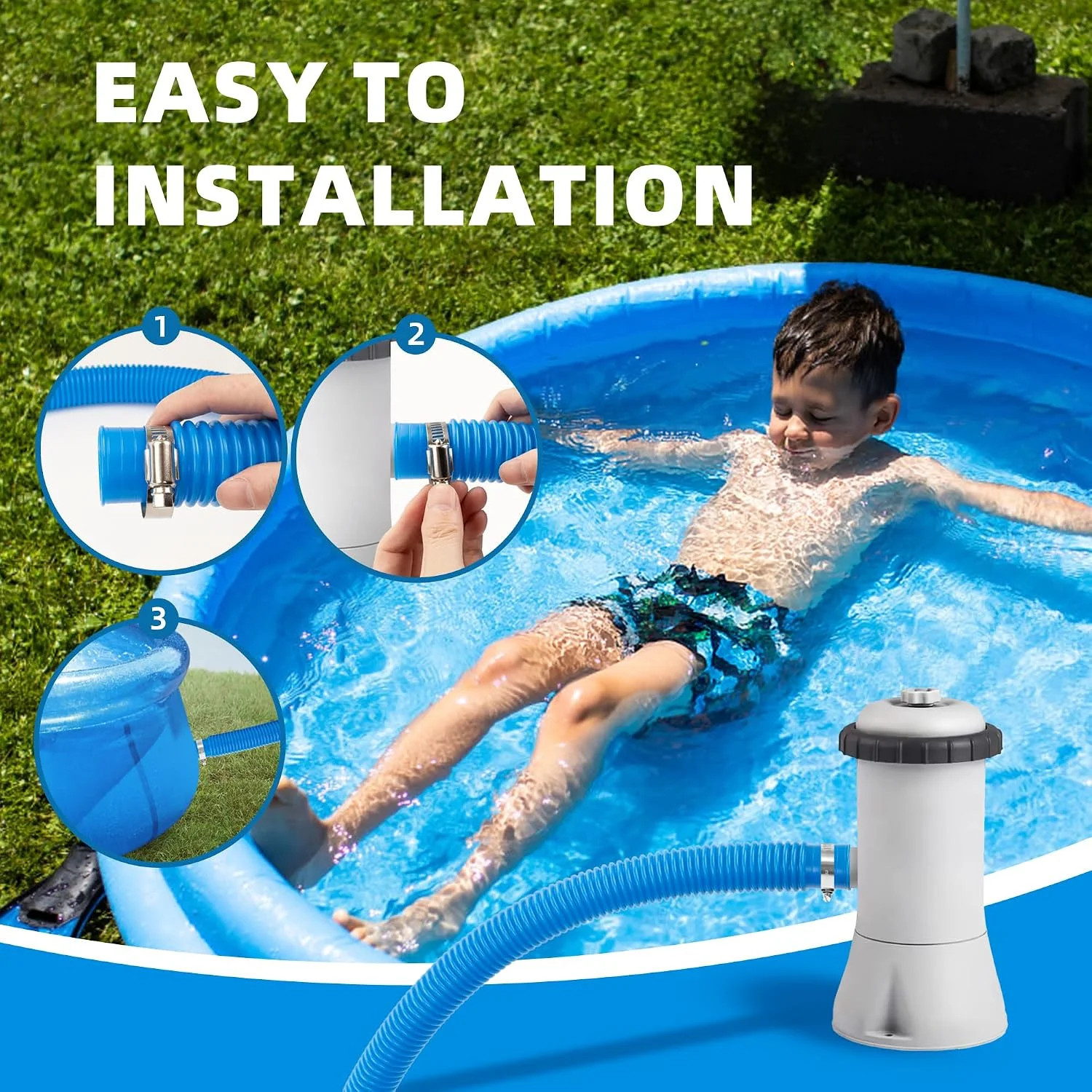 2 pack Pool Pump Replacement Hose, 1.25 x 59 Inch for compatible with Filter Pum