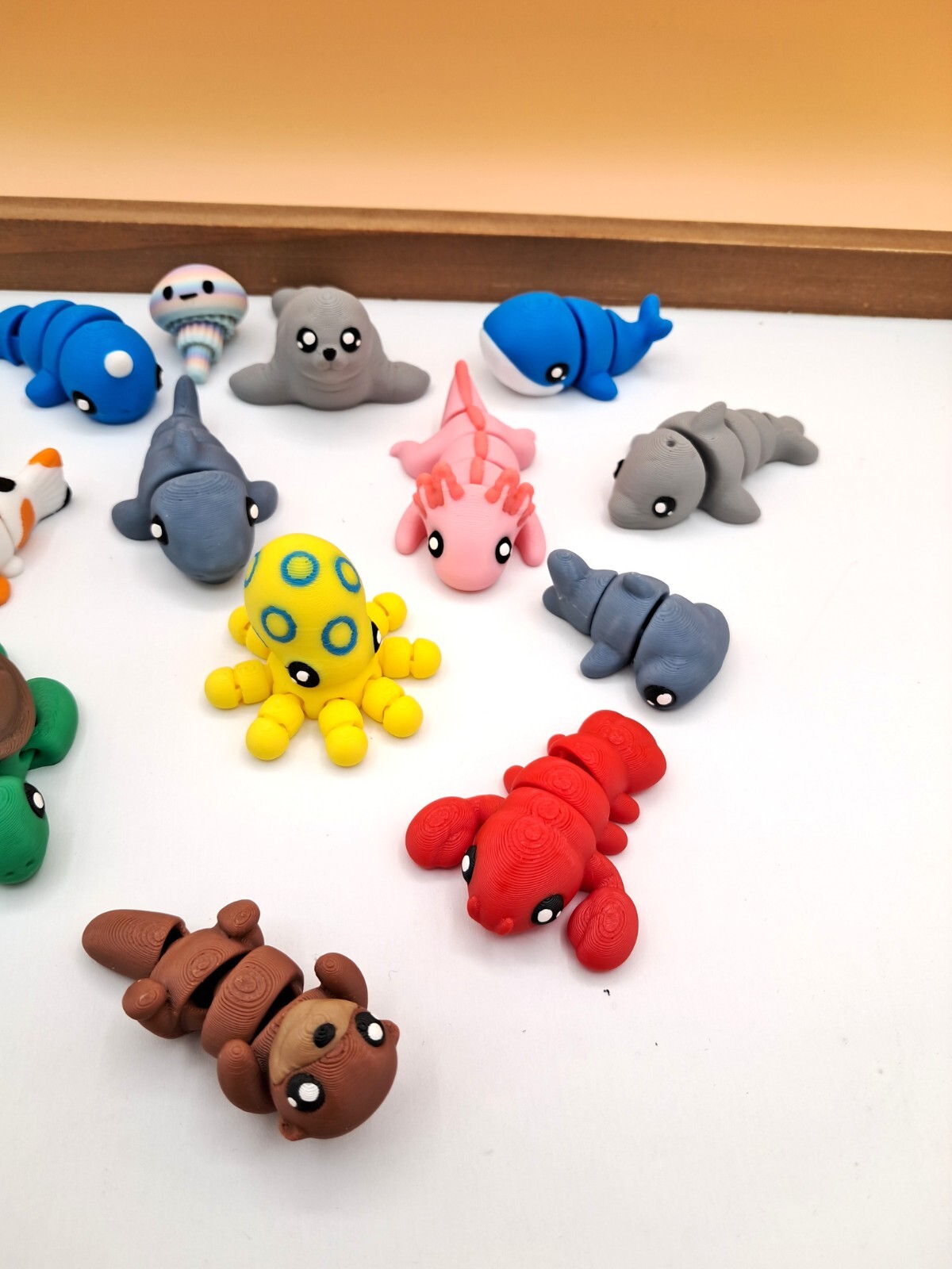 3D Printed Articulated Sea Animals Fidget Toy Set – Octopus, Shark, Turtle, etc.