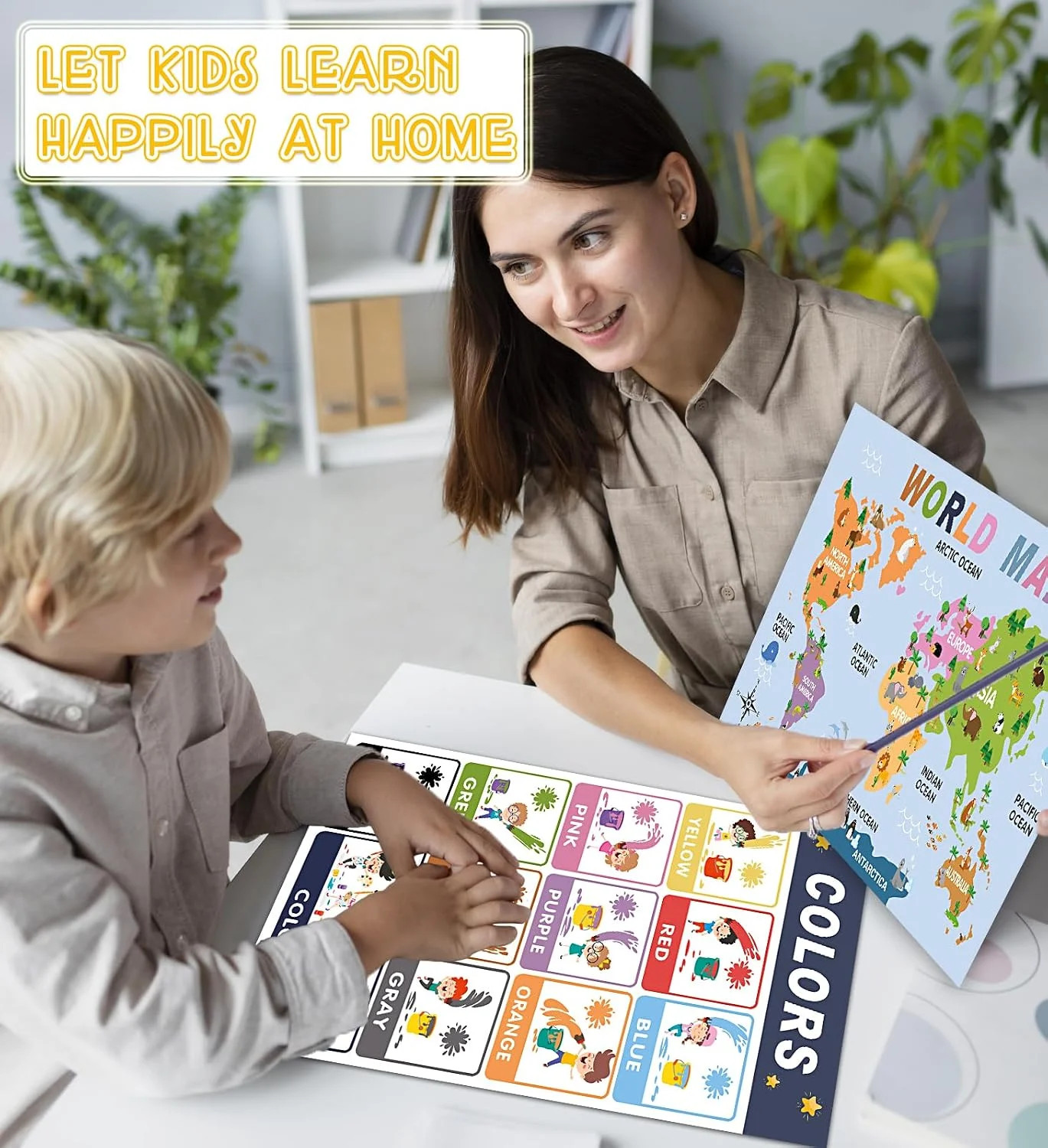 16 Educational Posters for Preschool & Kindergarten, Laminated Classroom Charts