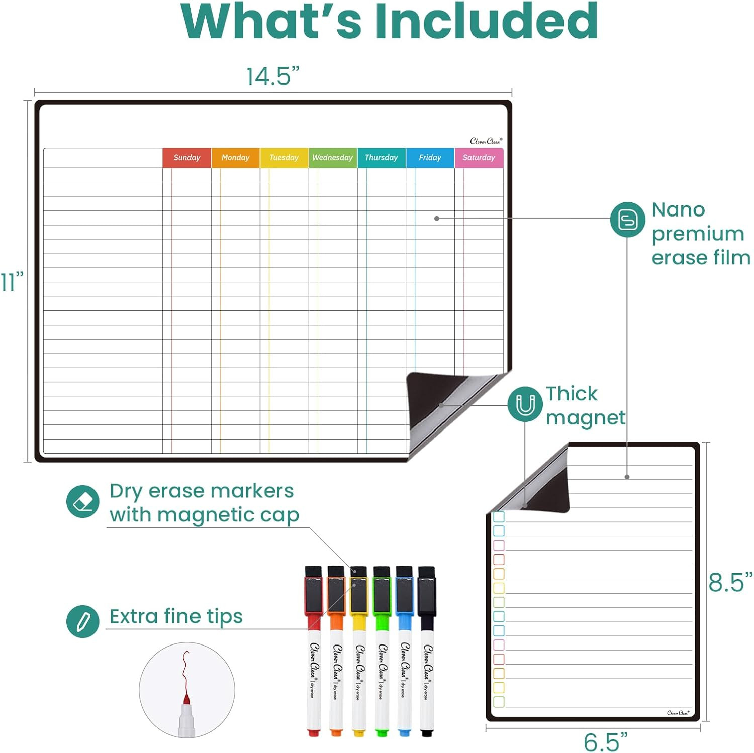 Magnetic Dry Erase Chore Chart – 14.5″x11″ Chore Chart for Kids, Teens and Adult