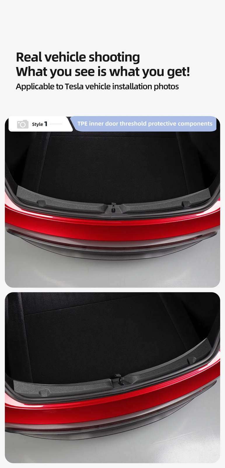 For Tesla Model 3 Highland 2024 Inner Rear Bumper Guard Cover Trim Accessories