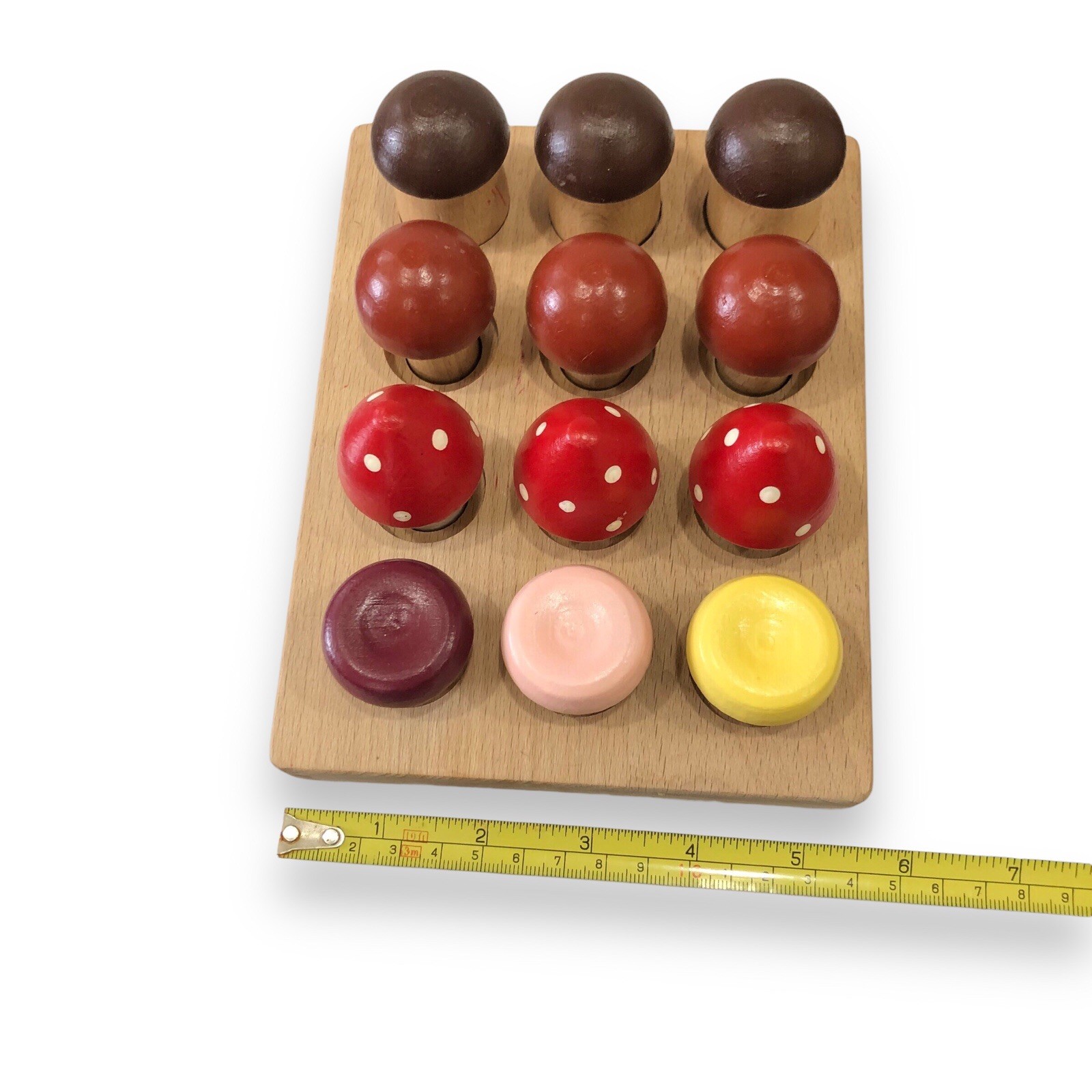 Montessori Inspired Mushroom Sorting Board Set Education Toy Dexterity Counting