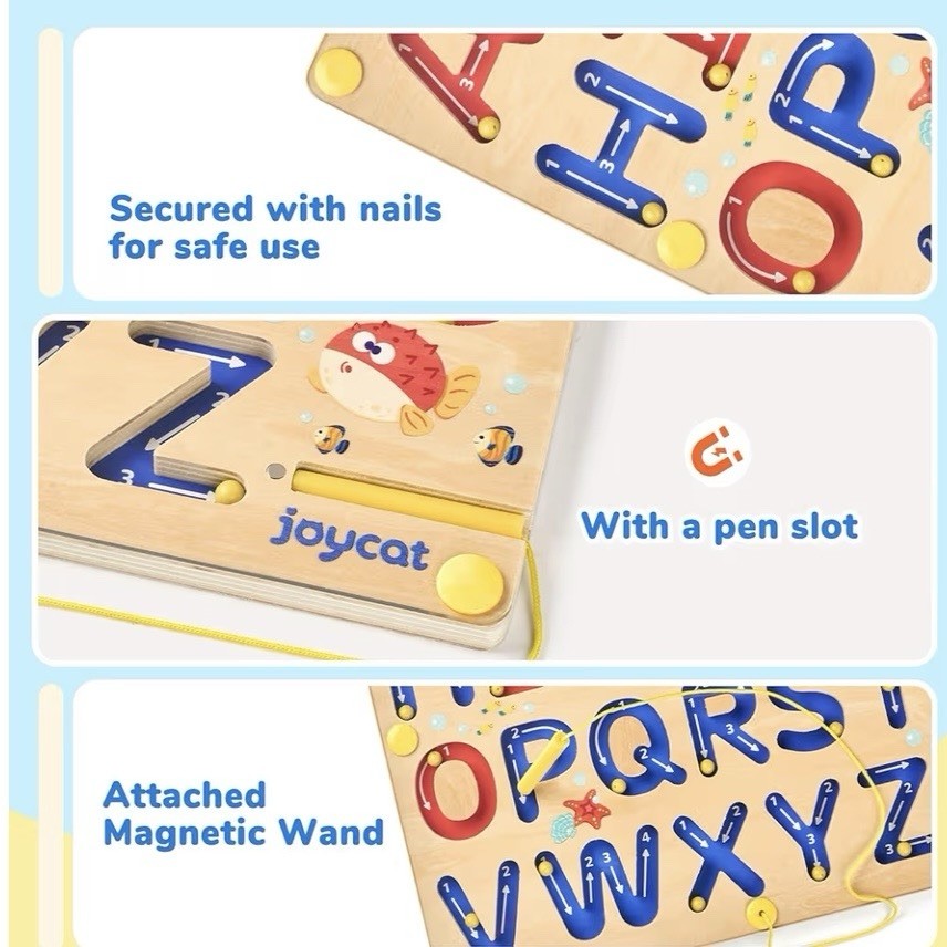 JoyCat Magnetic Letter Tracing Practice Board, for Kids NIB