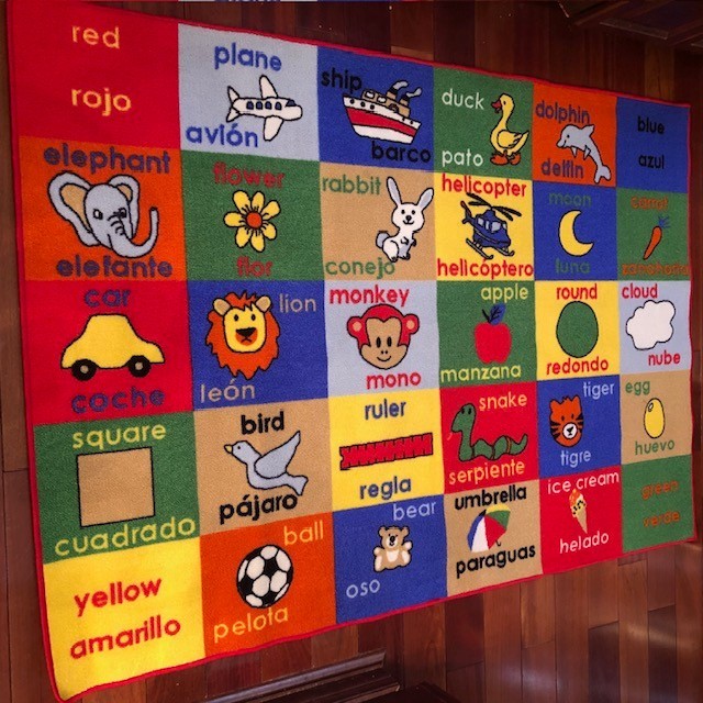 Joy Carpets Children’s Educational Rug Bilingual Spanish – 74″ x 52″