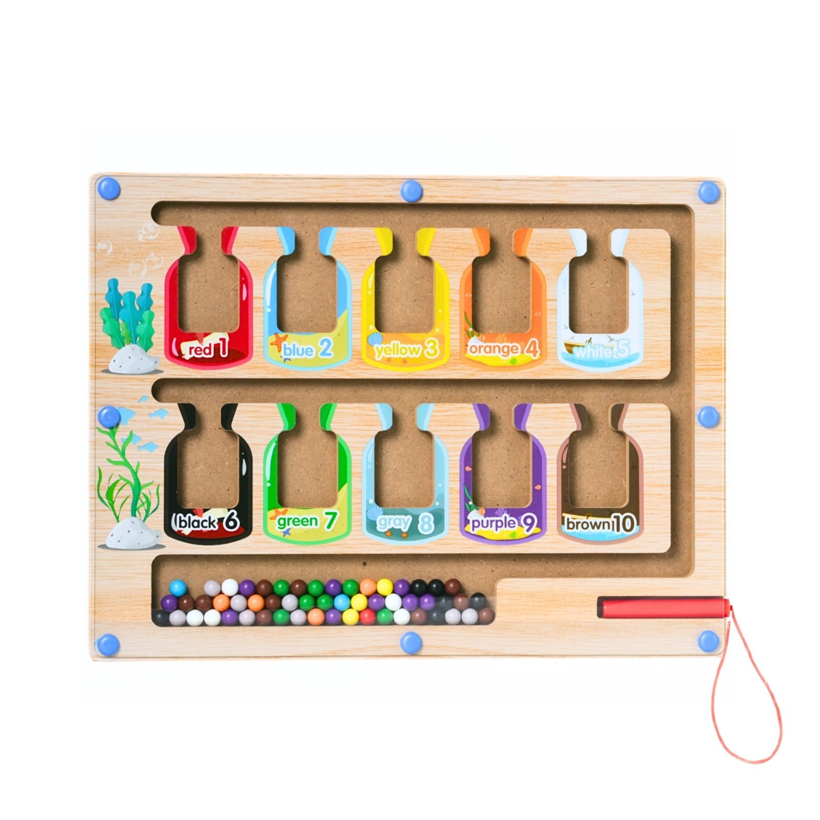 Magnetic Color Sorting & Counting Board Toy for Kids–Montessori Learning Puzzle