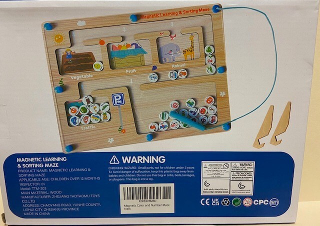 Montessori-Inspired Learning Toy Magnetic Wooden Learning & Sorting Maze