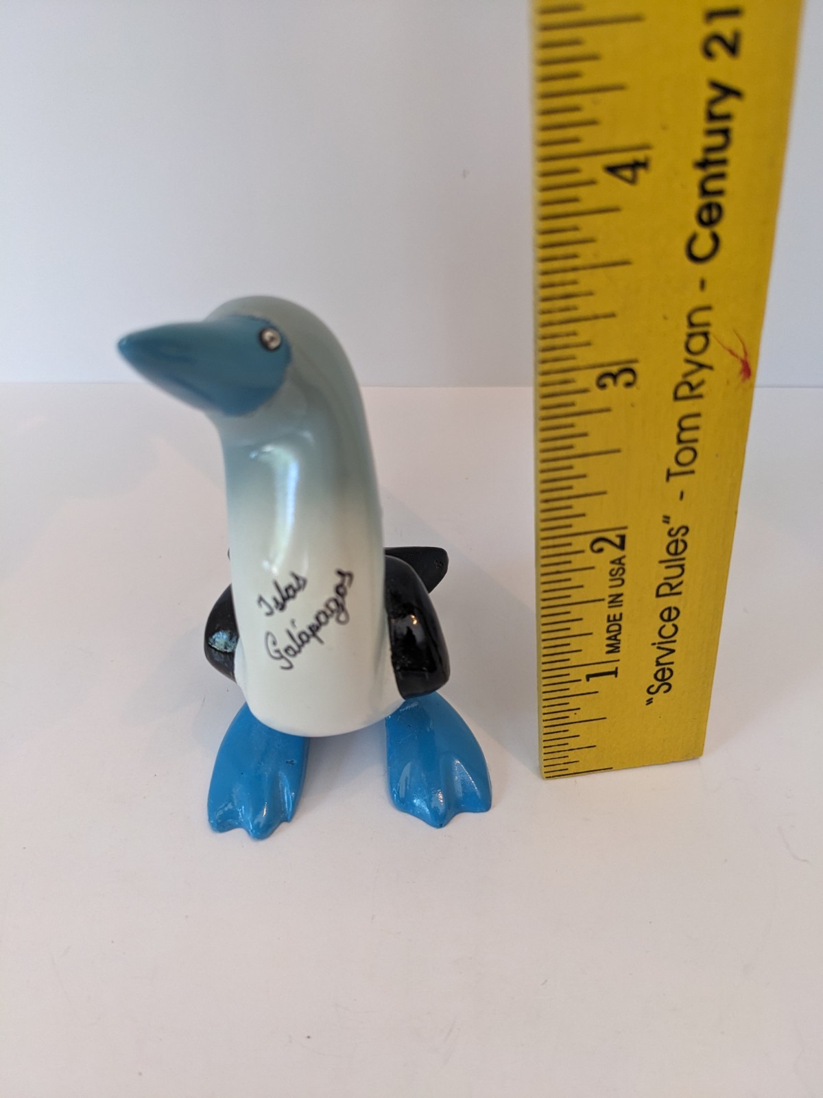Blue Footed Booby Bird Ceramic Hand Painted Figurine