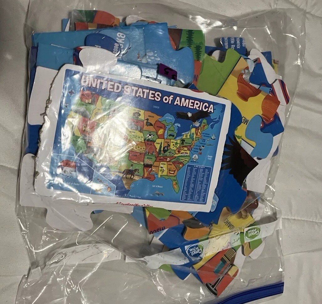 United States Flash Cards Facts, Giant Puzzle, Magnet Puzzle