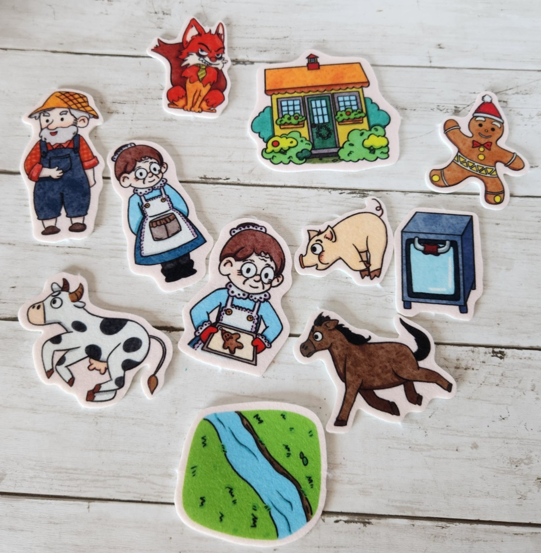 Twinkl Education “Gingerbread Man” Soft Felt Story Character Cut Outs