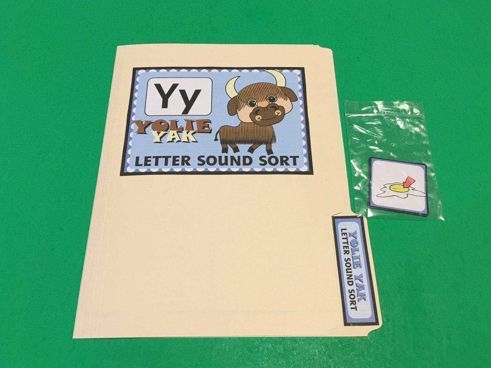 Yolie Yak – Letter Yy – DIY File Folder game – Printed / Uncut