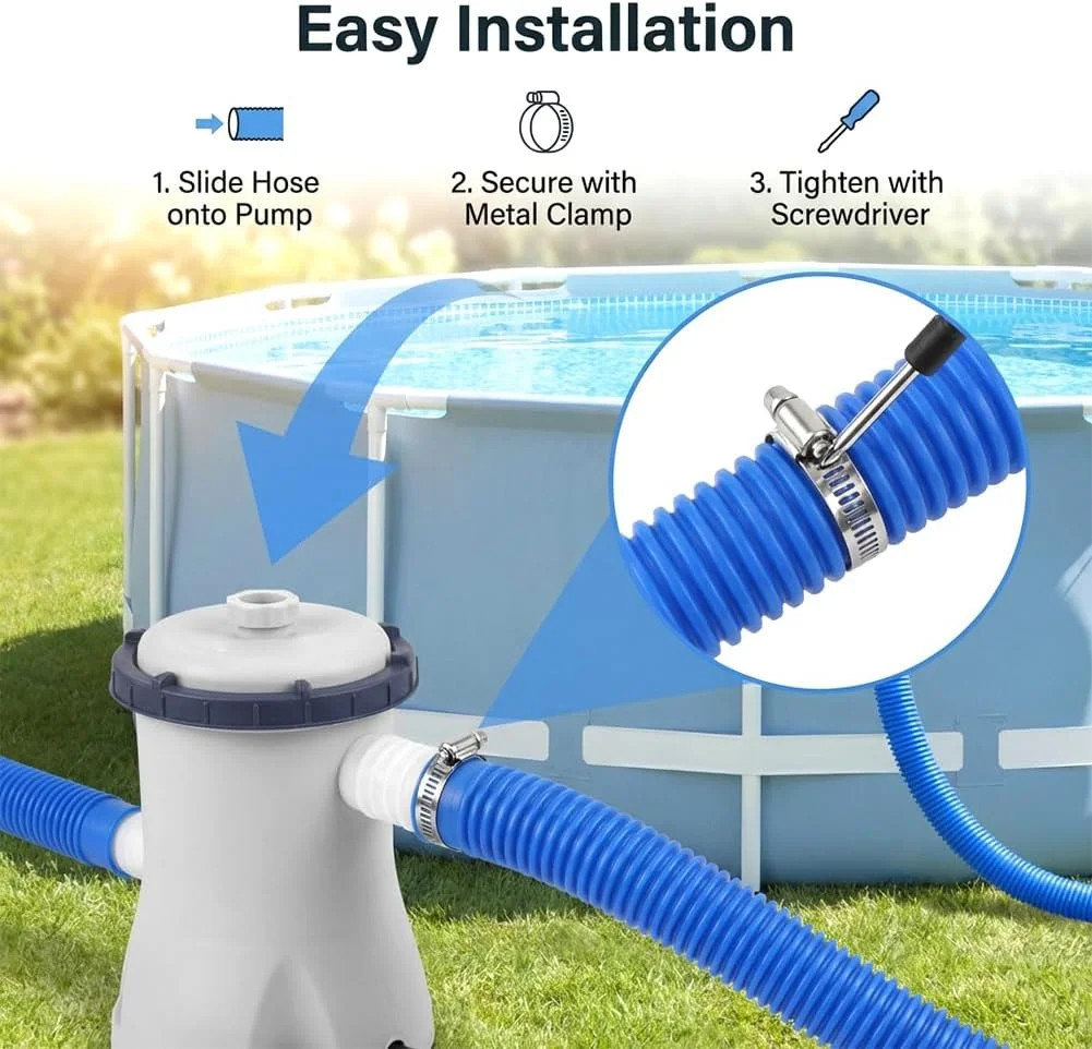 Pool Hoses for Above Ground Pools, 4 Pack 1.25 x 59 Inch Pool Filter Pump Hoses,