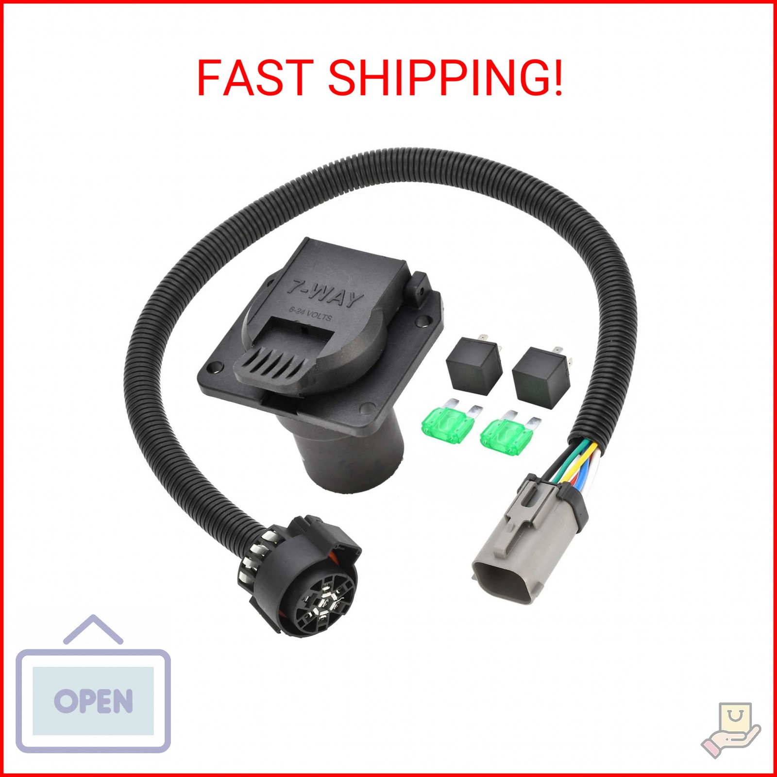 55243 7-Pin Trailer Wiring Plug Harness Compatible with Ford F250 F350 F450 F550