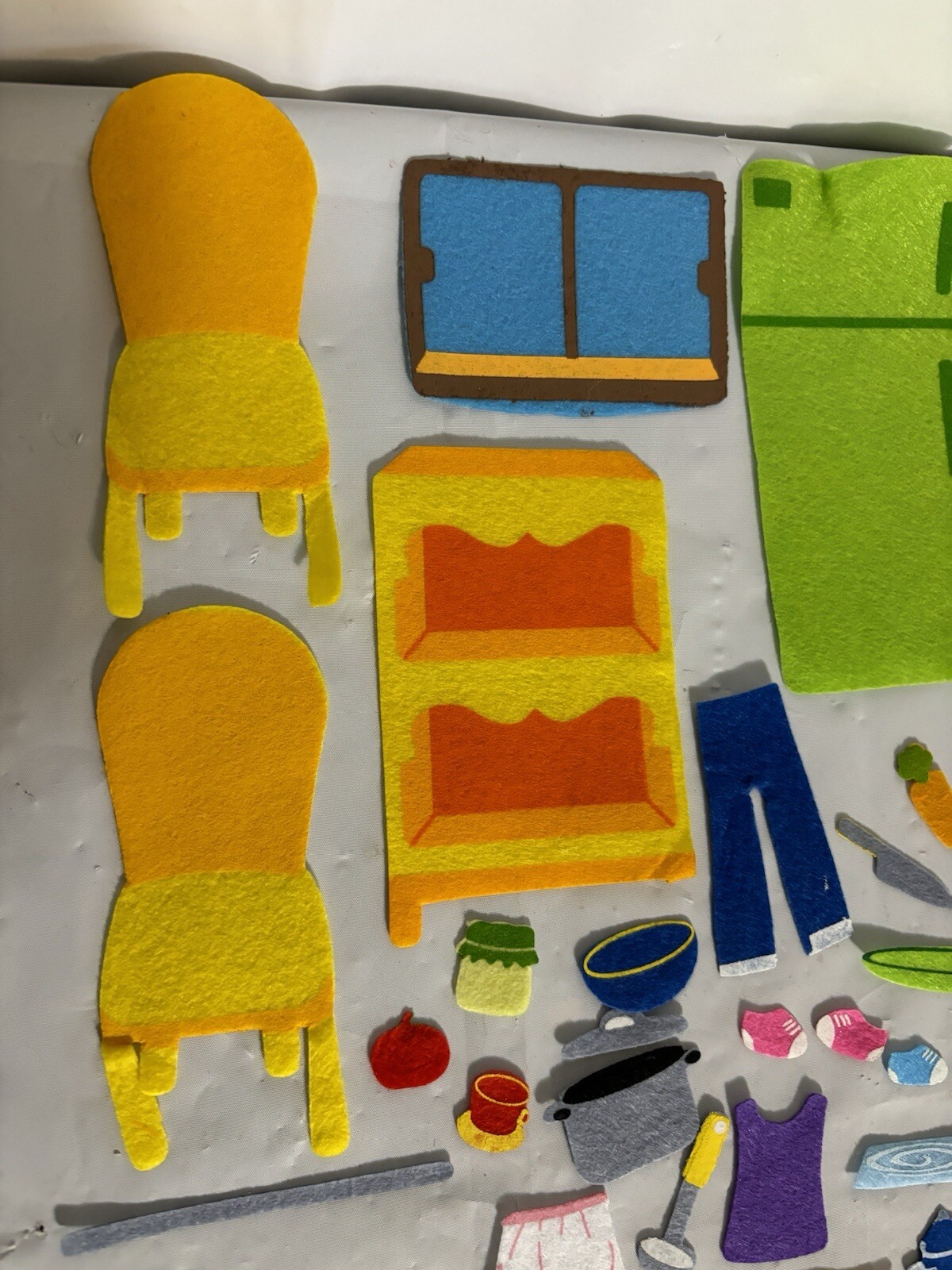 Kitchen Home Scene Children’s Felt Flannel Board Story 40+ Pieces. Play Learn