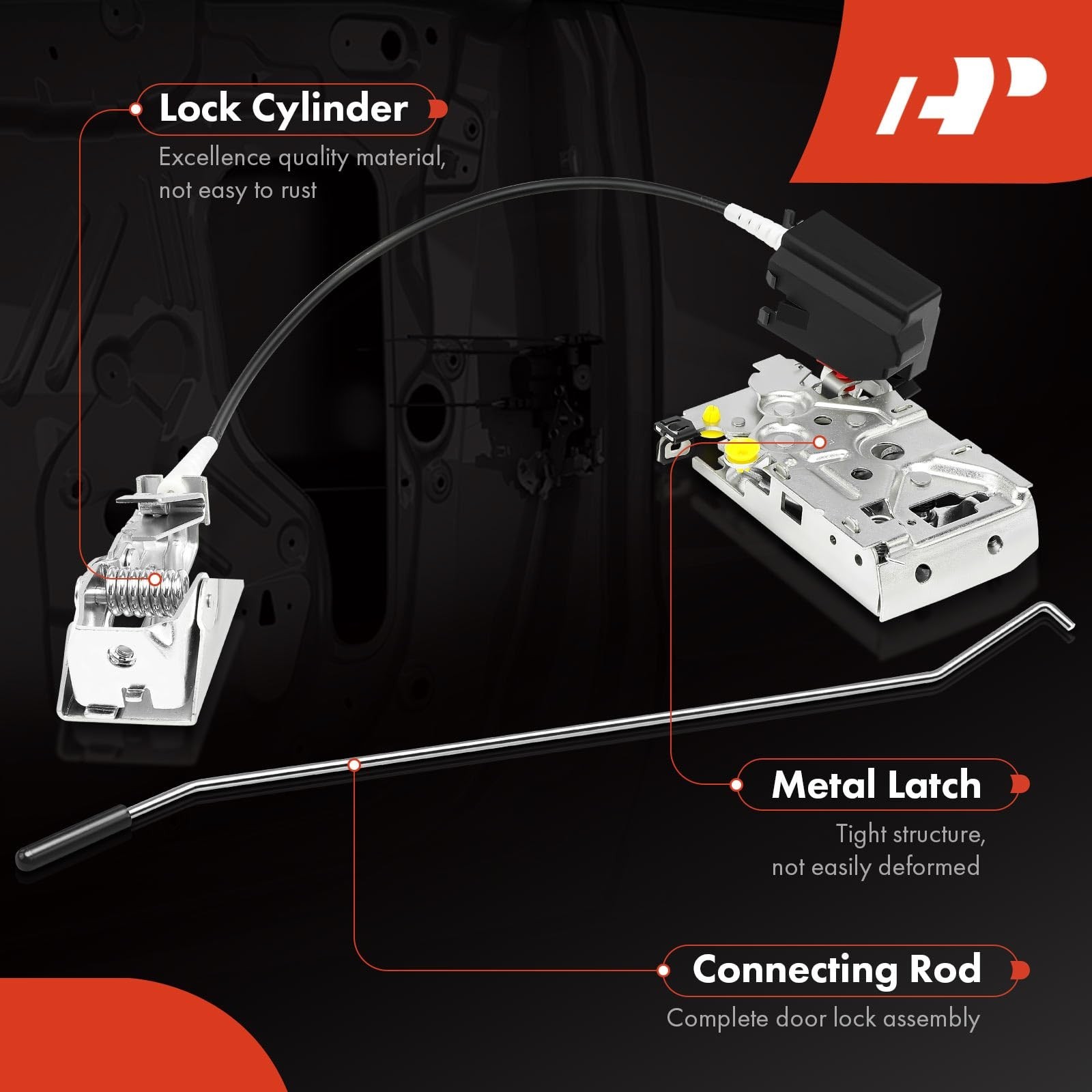 A-Premium Front Driver Door Latch Assembly w/Cable Compatible with Ford 1992-…