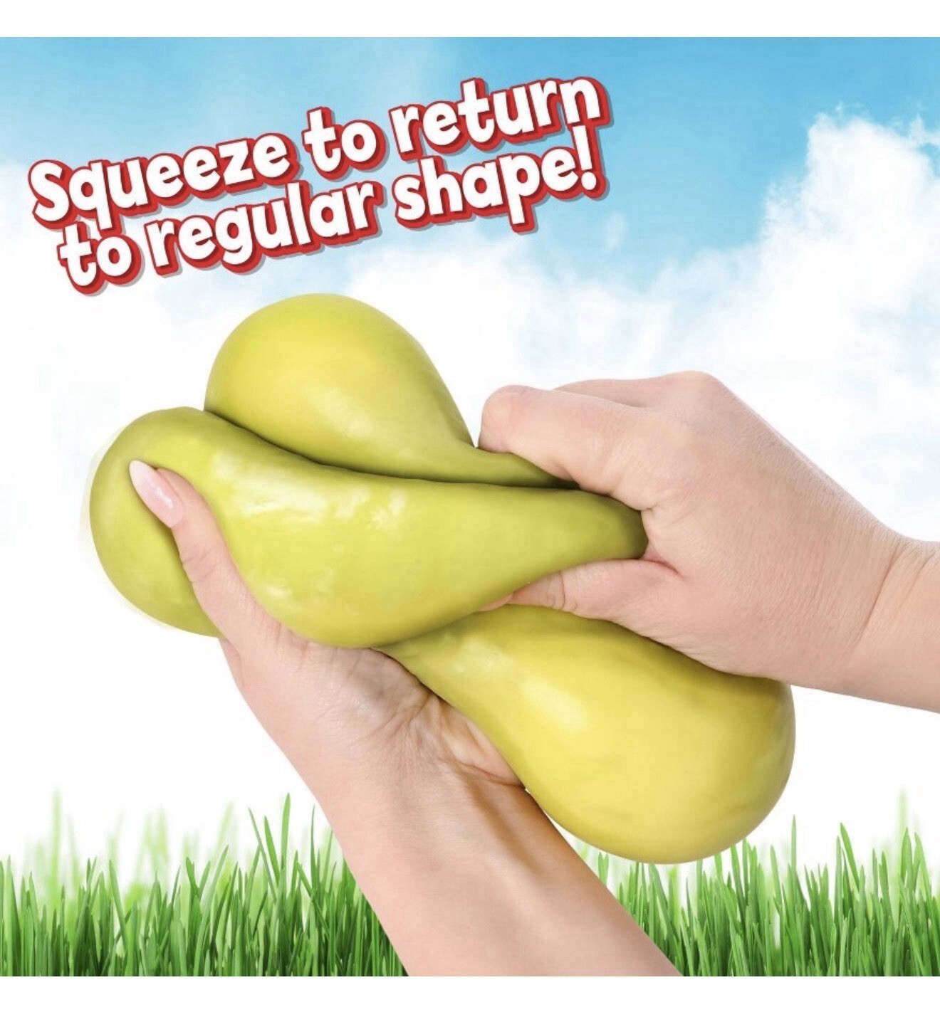 Sunny Days Squeezy Pickle – 5″ Squishy Stress Toy, Sensory Fidget, In Hand