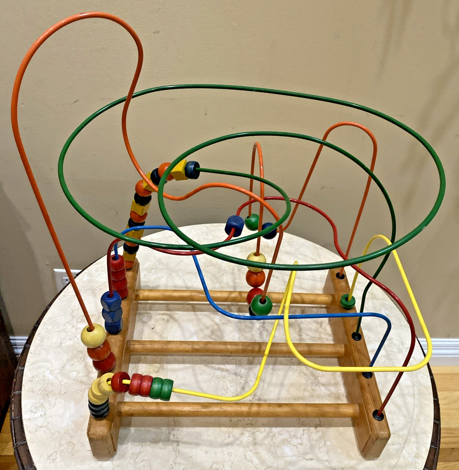 Anatex Vintage Interactive Toy Wooden Bead Rollercoaster 15″x12″x20″