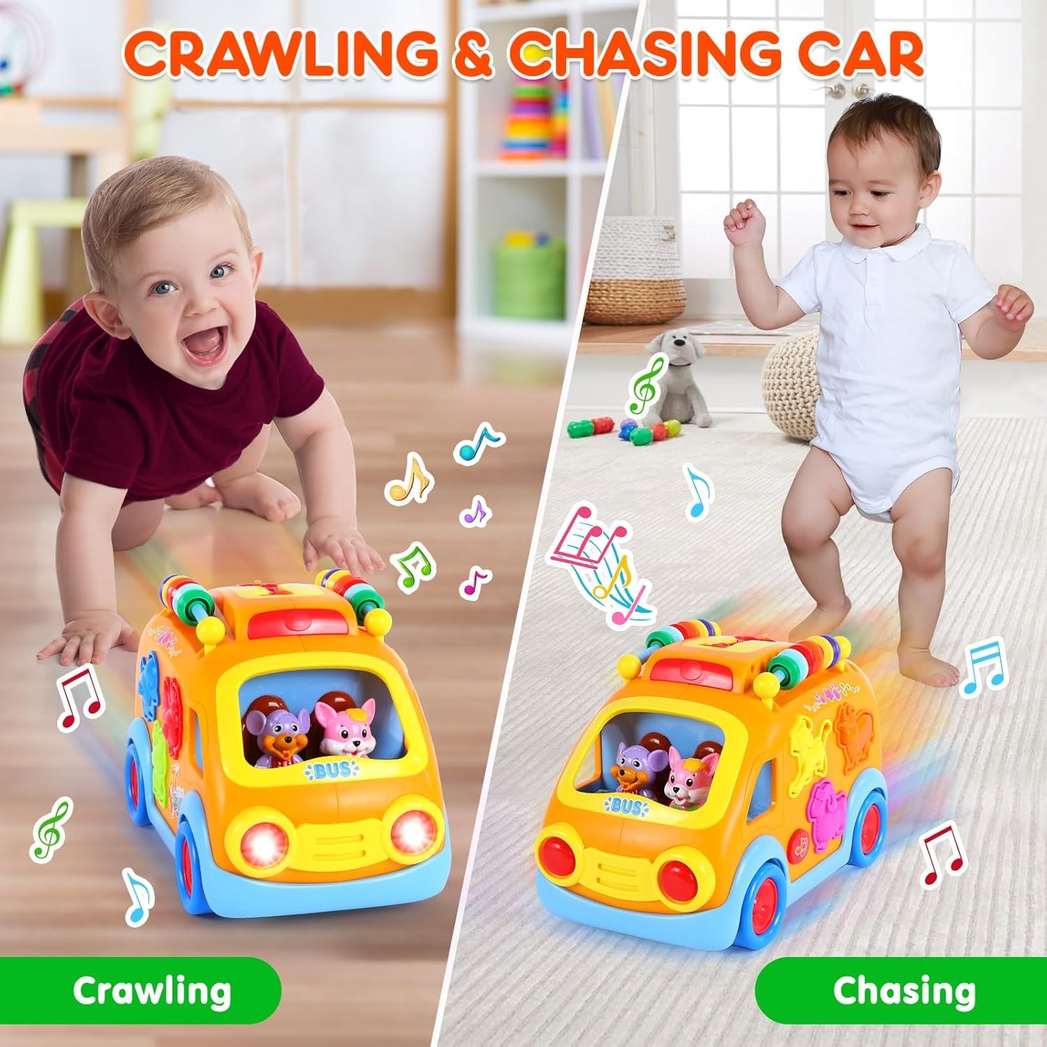 Toy Cars for 2 Year Old Boy Toys, Baby Boy Gifts, Musical Learning Crawling Toys